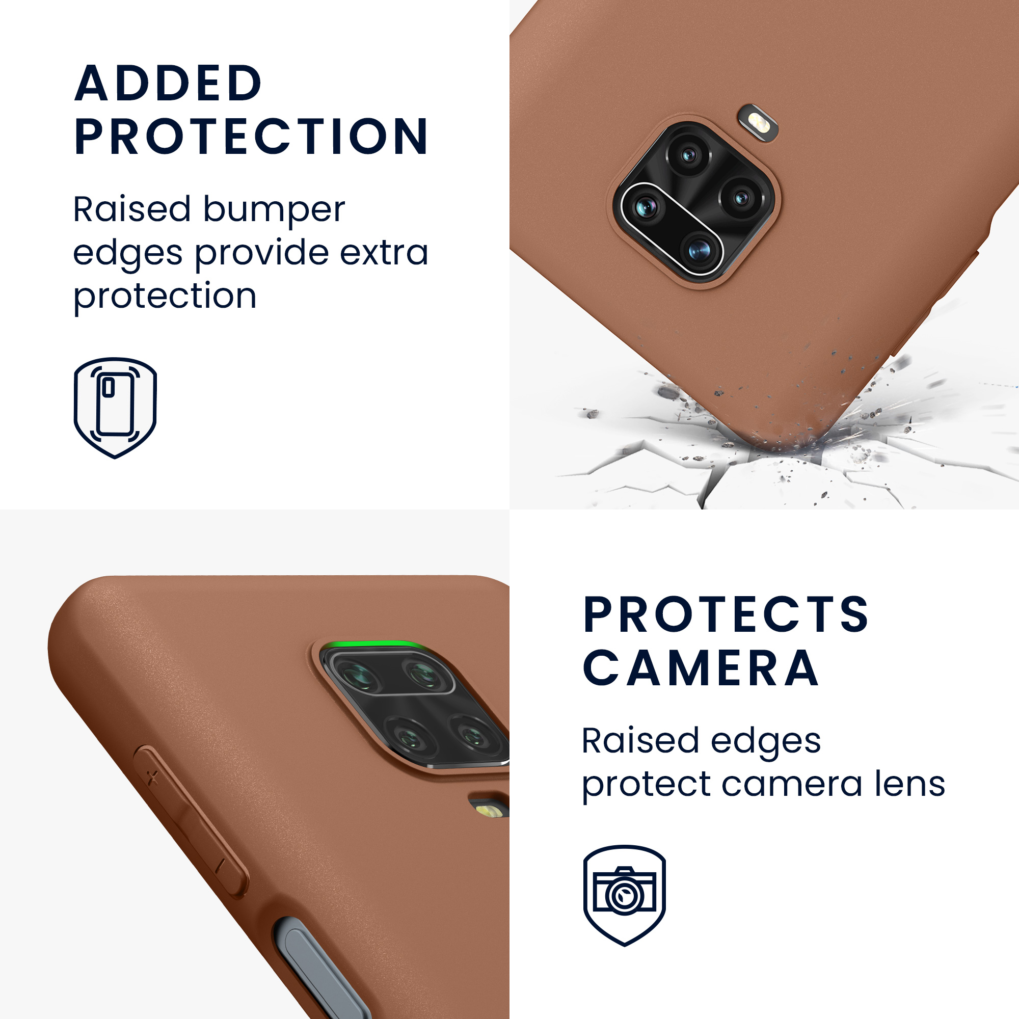 TPU kryt kwmobile pro Xiaomi Redmi Note 9S / 9 Pro / 9 Pro Max - moka