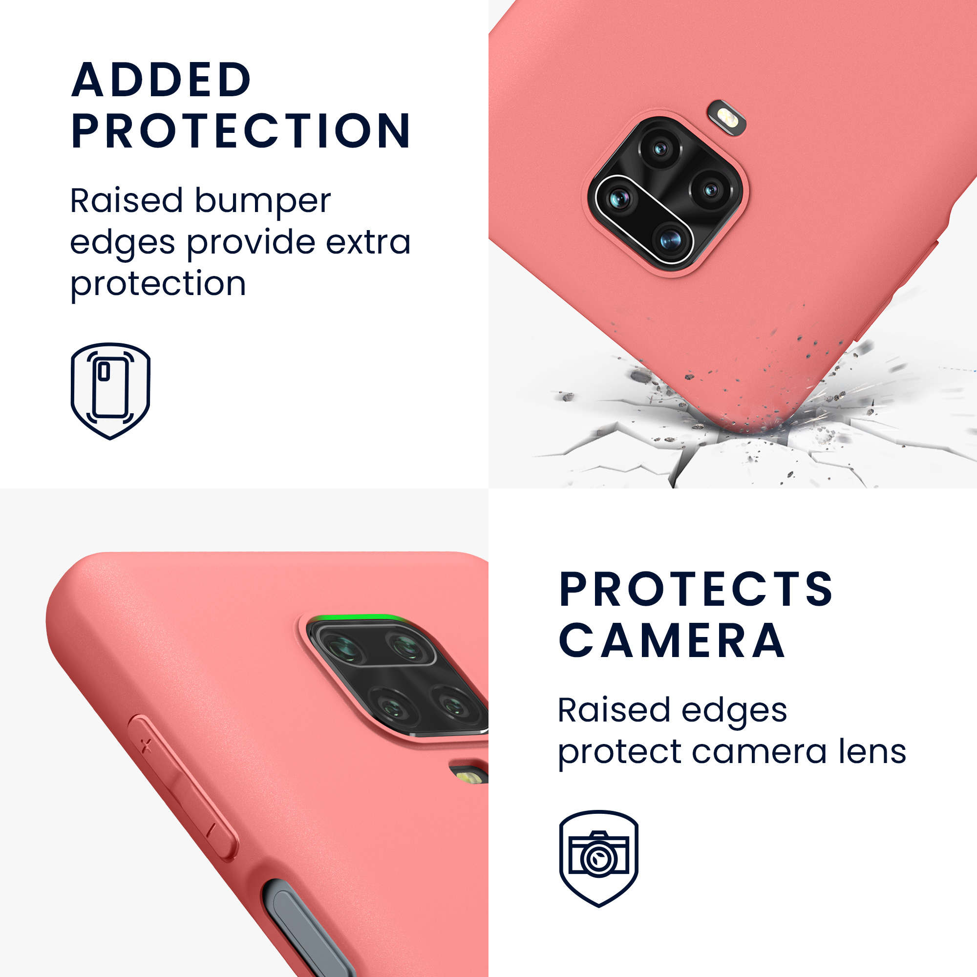 TPU kryt kwmobile pro Xiaomi Redmi Note 9S / 9 Pro / 9 Pro Max - pastelově korálová