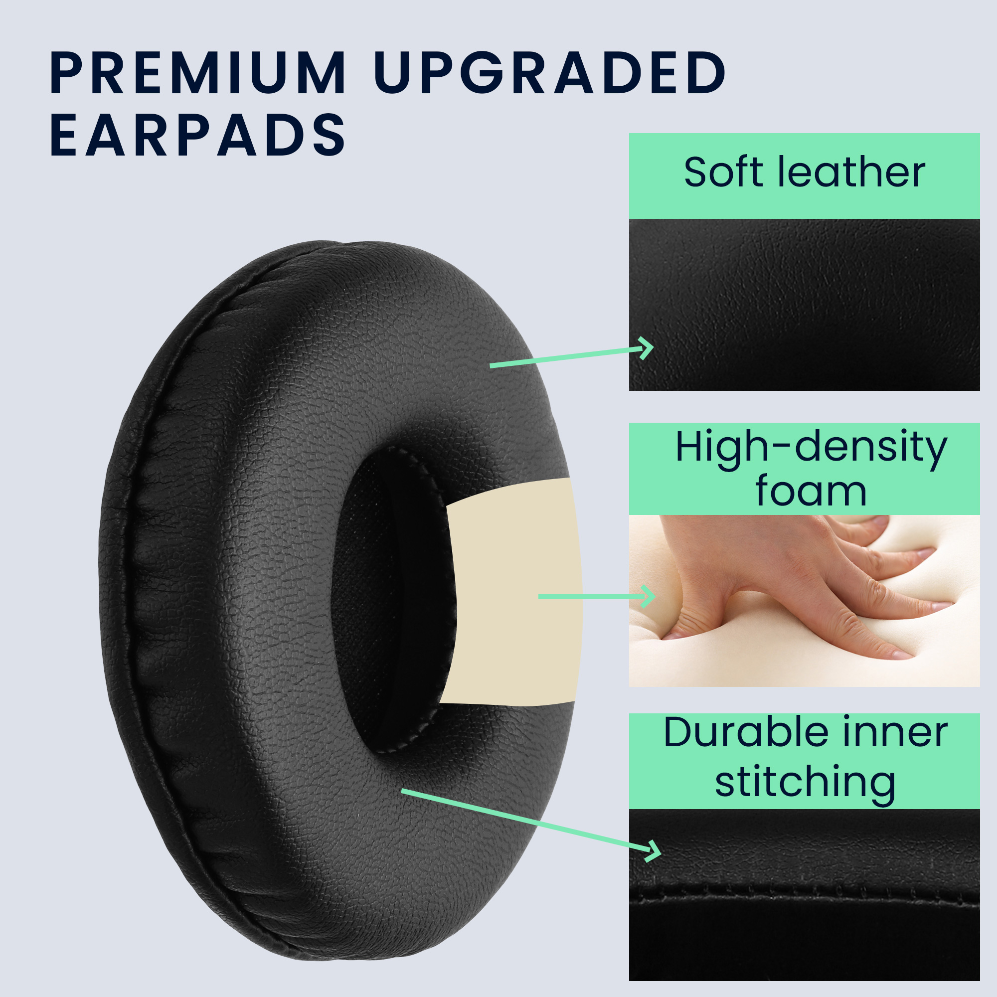 2 ks Náhradní náušníky na sluchátka JBL Tune 600 / 500BT / 510BT / 520BT / 450 Replacement Ear Pads kwmobile - černá