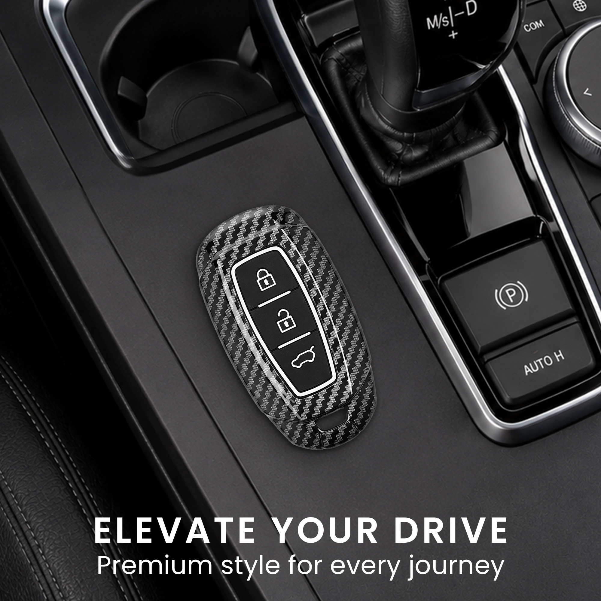Pouzdro na klíč od auta kwmobile pro Hyundai 3 Button Car Key Keyless Go - karbonově černá
