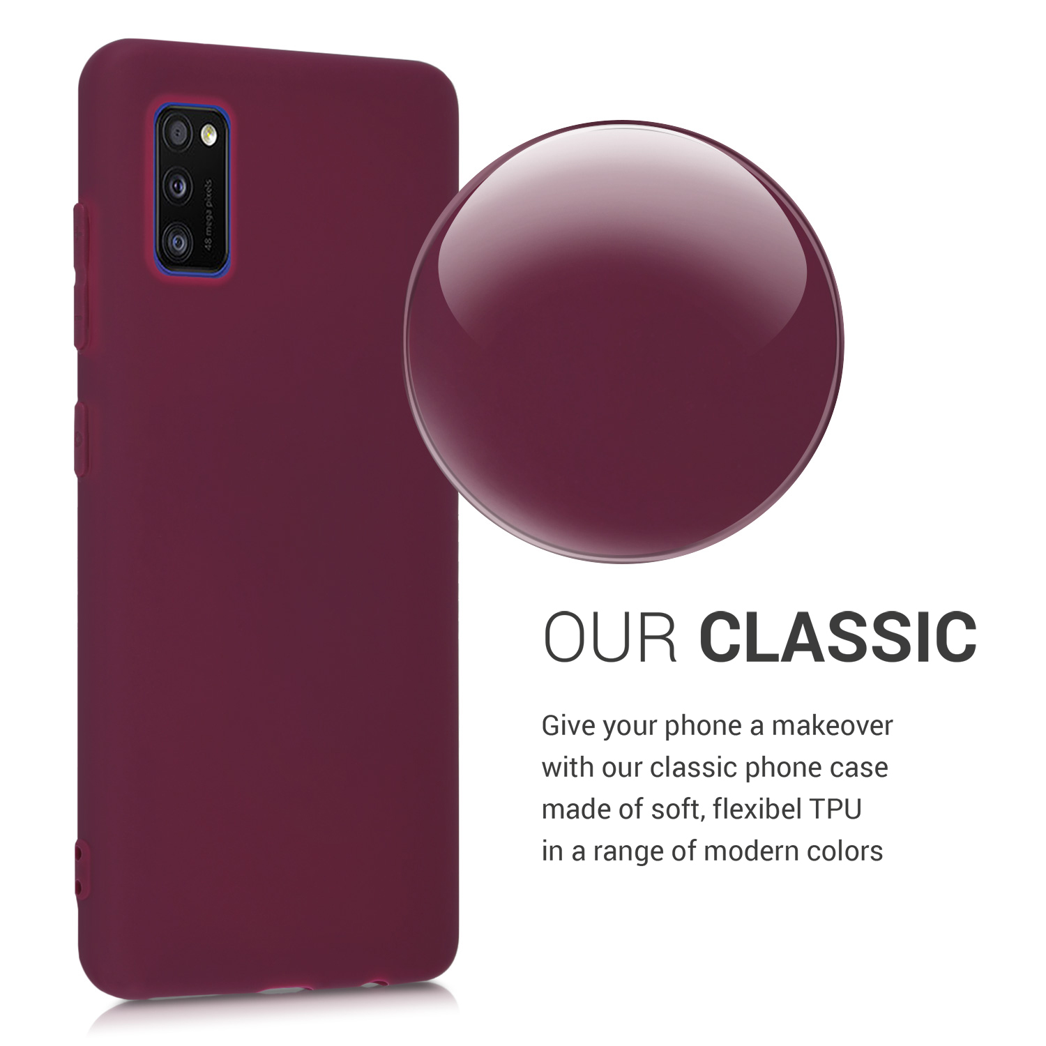 Kryt na mobil Samsung Galaxy A41 kwmobile TPU Bordeaux fialová