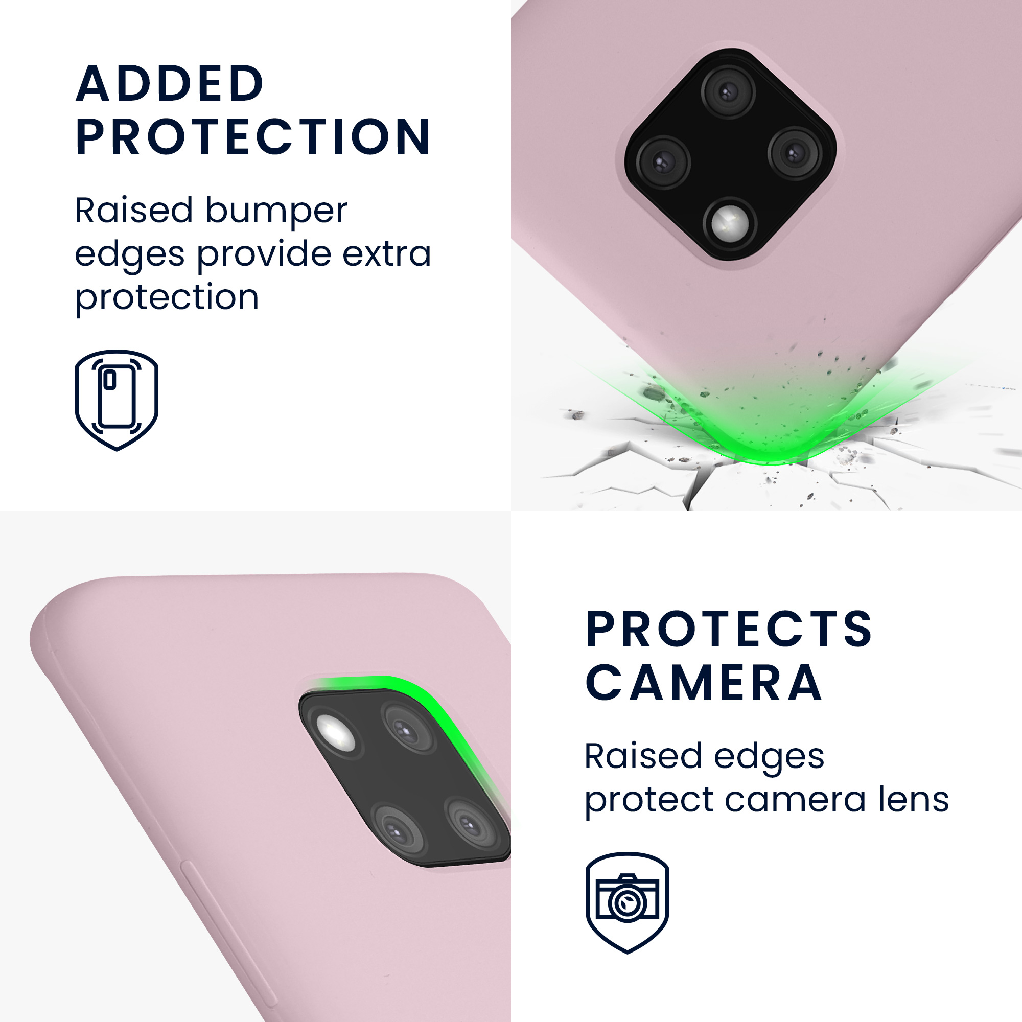 Silikonový kryt pro Huawei Mate 20 Pro, nárazuvzdorný, pro bezdrátové nabíjení kwmobile ‑ fialková
