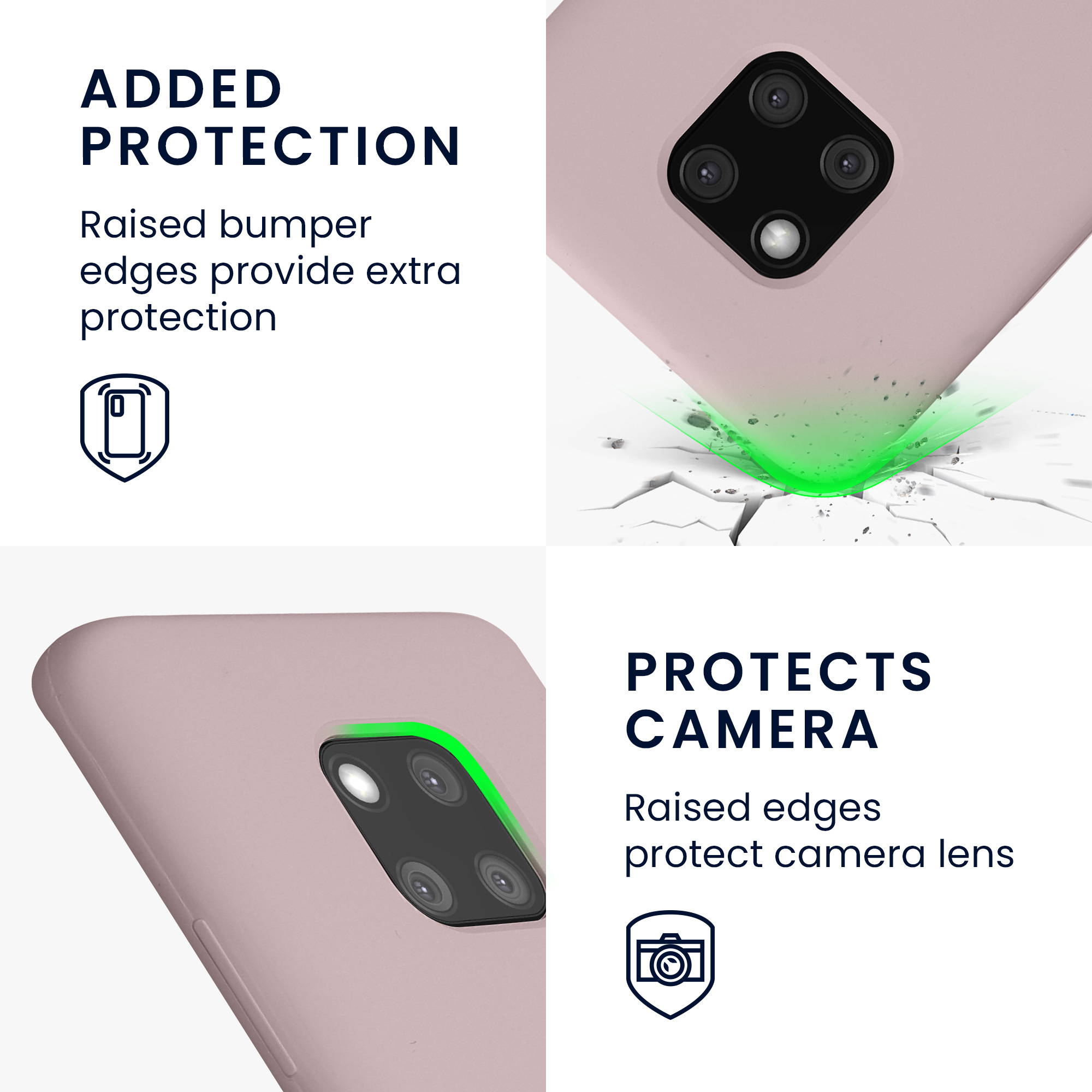 Silikonový kryt pro Huawei Mate 20 Pro, nárazuvzdorný, pro bezdrátové nabíjení kwmobile ‑ jemná šeříková