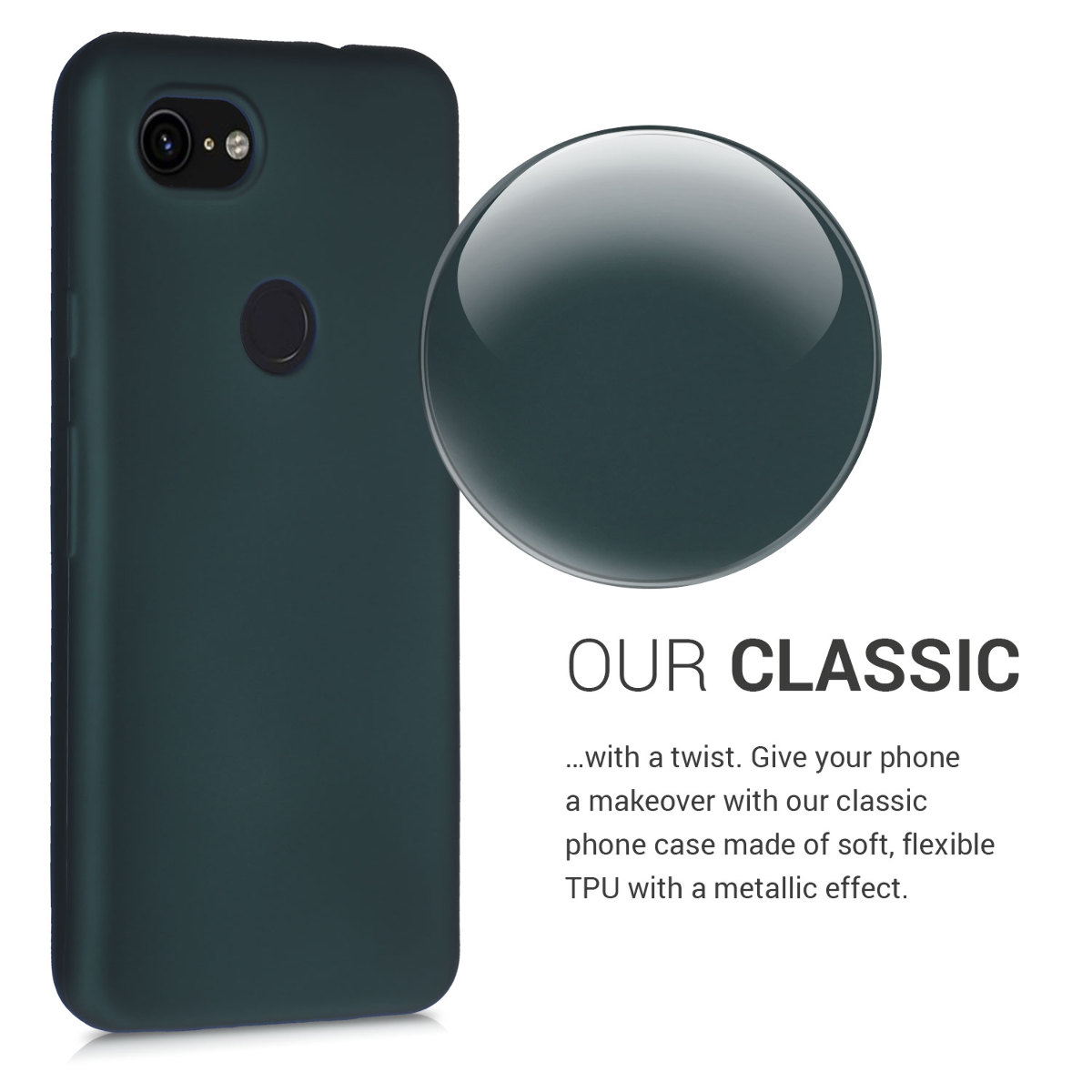 Zadní kryt kwmobile pro Google Pixel 3a - metalická petrolejová