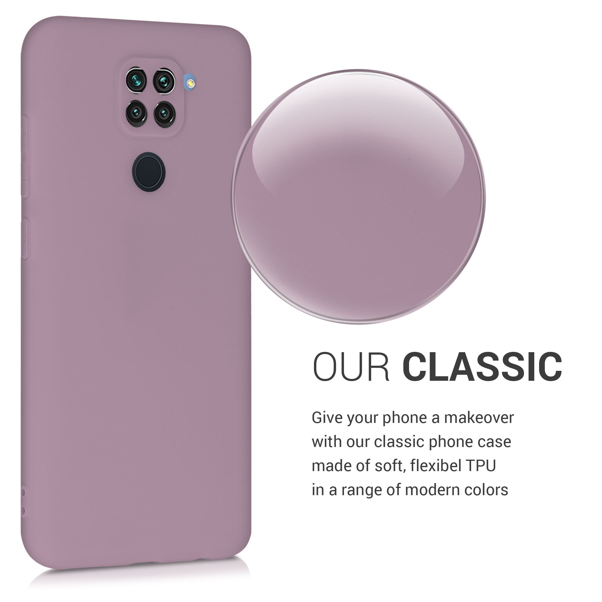 TPU kryt kwmobile pro Xiaomi Redmi Note 9 - hroznově fialová