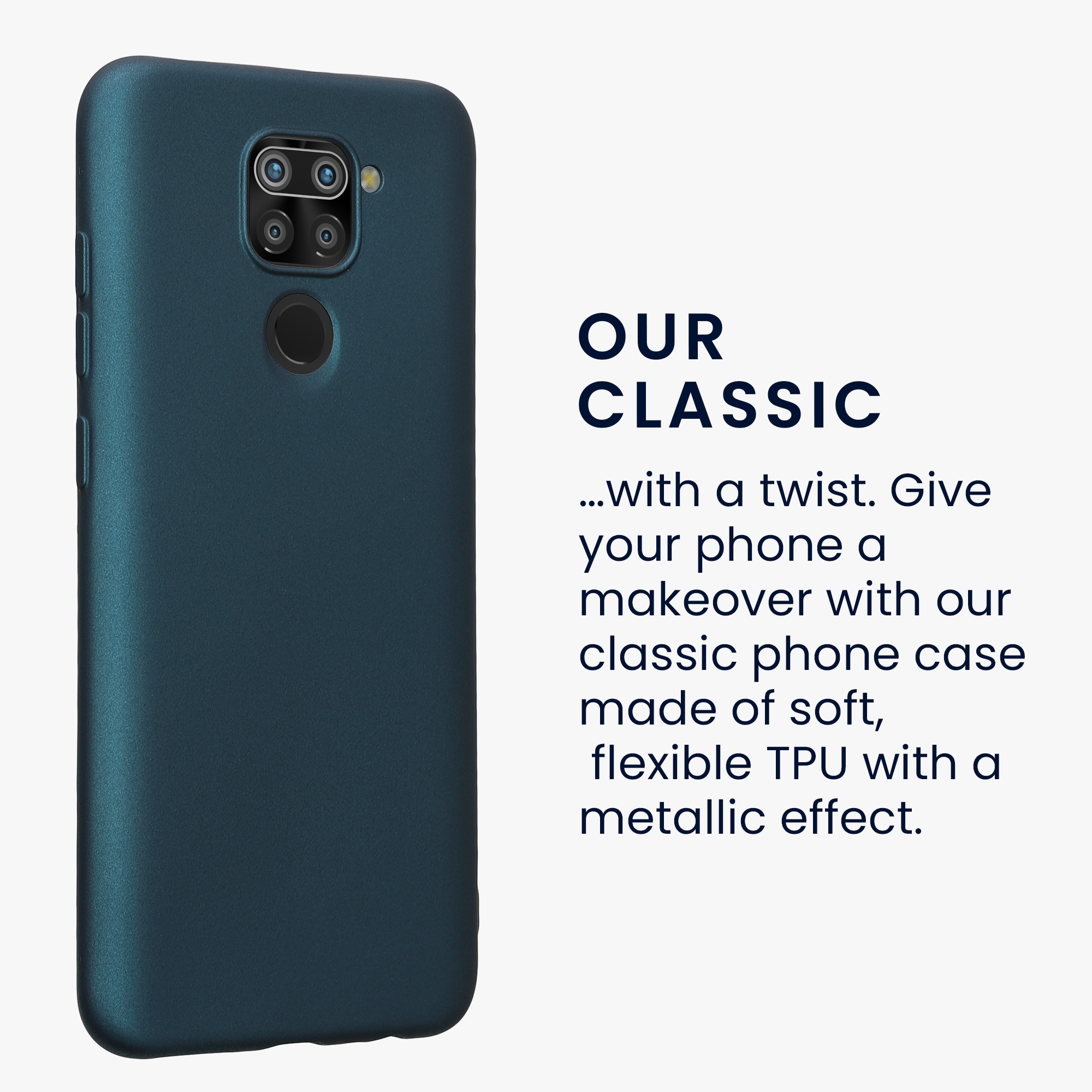 Metalický TPU kryt kwmobile pro Xiaomi Redmi Note 9 - metalická karibská modrá