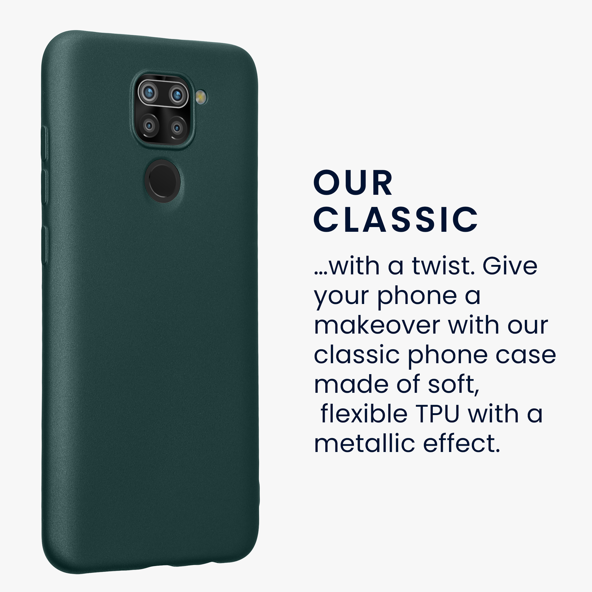 Metalický TPU kryt kwmobile pro Xiaomi Redmi Note 9 - metalická petrolejová