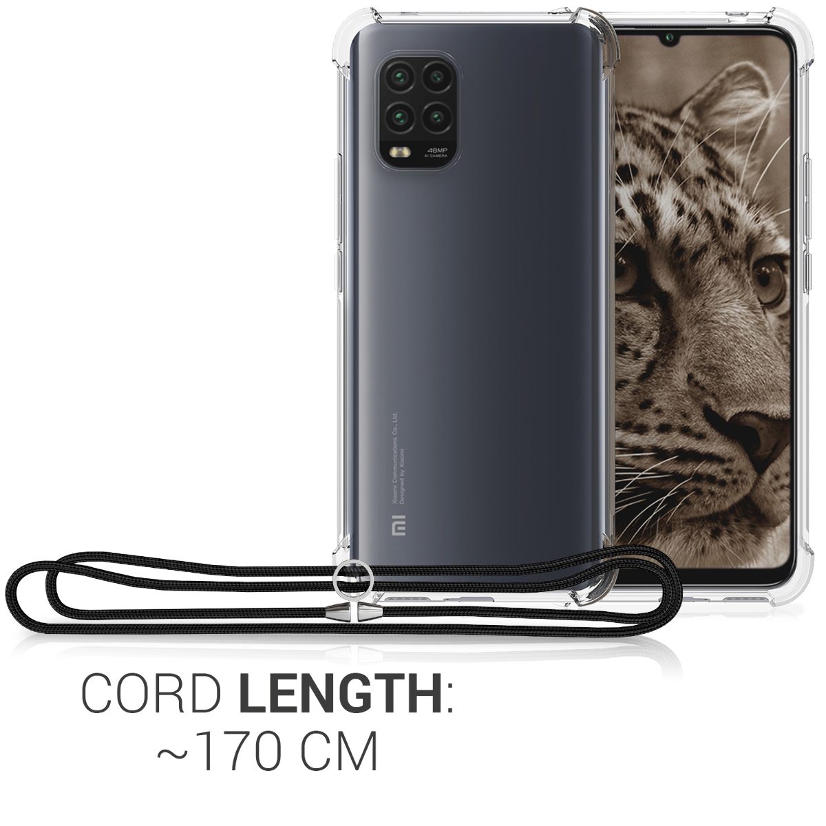 Crossbody kryt kwmobile Xiaomi Mi 10 Lite (5G), černá / transparentní