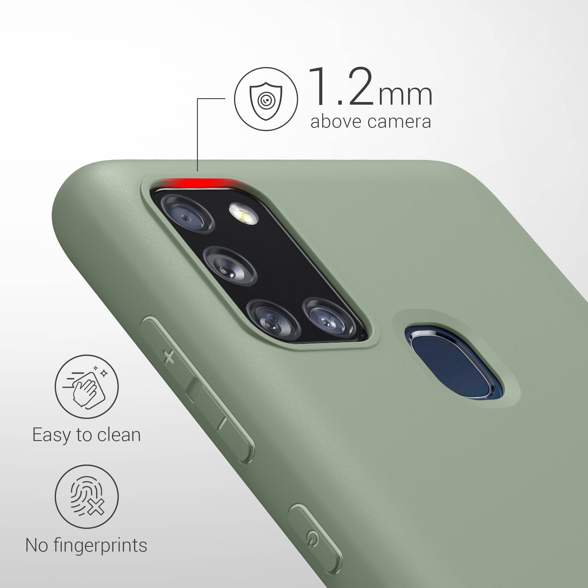 Kryt na mobil Samsung Galaxy A21s kwmobile TPU Šedo-zelená