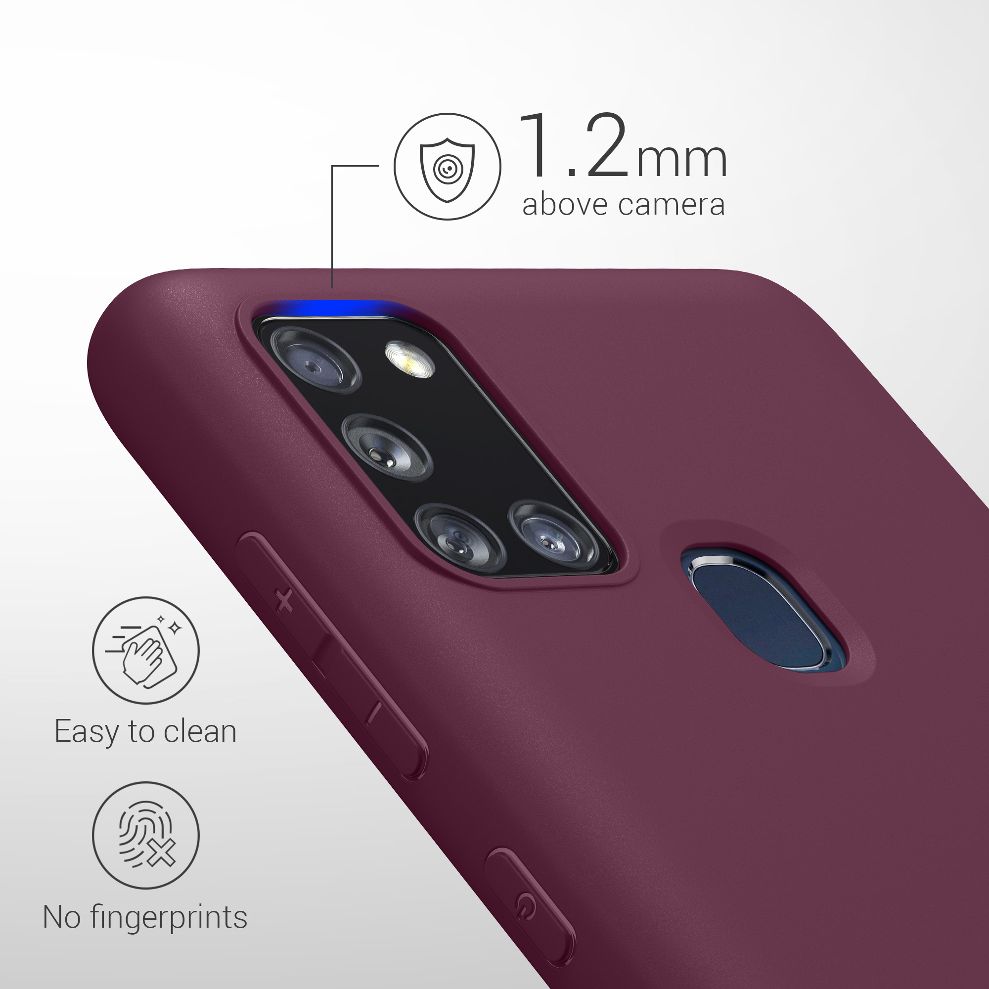 Kryt na mobil Samsung Galaxy A21s kwmobile TPU Bordeaux fialová