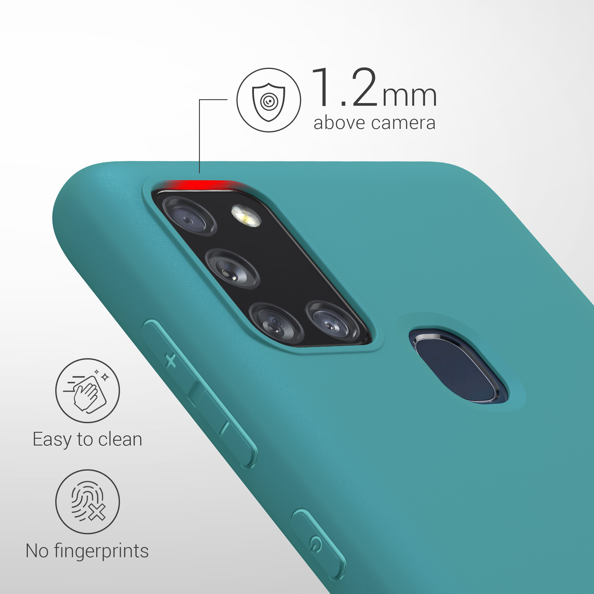 Kryt na mobil Samsung Galaxy A21s kwmobile TPU matně petrolejový