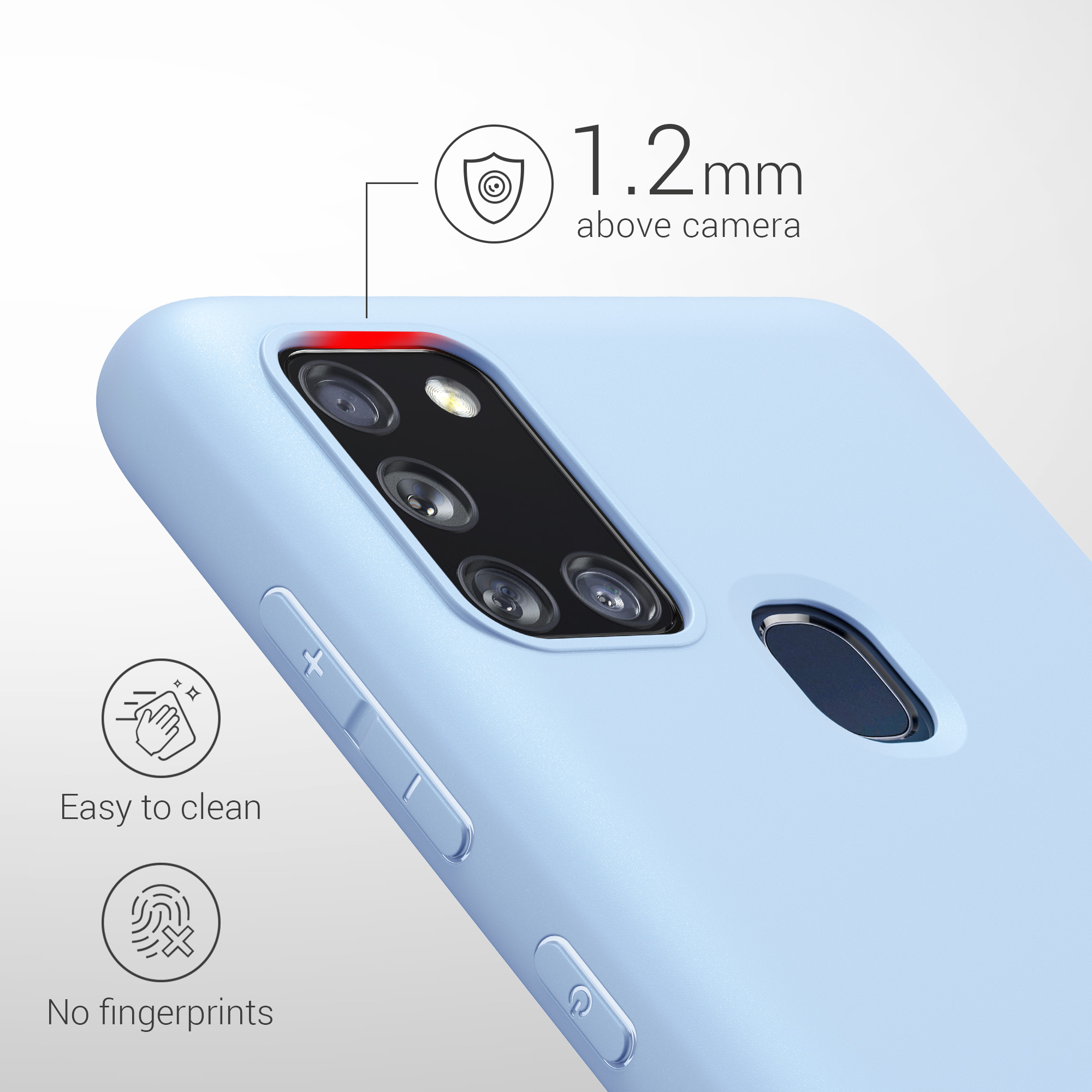 Kryt na mobil Samsung Galaxy A21s kwmobile TPU Matná světle modrá