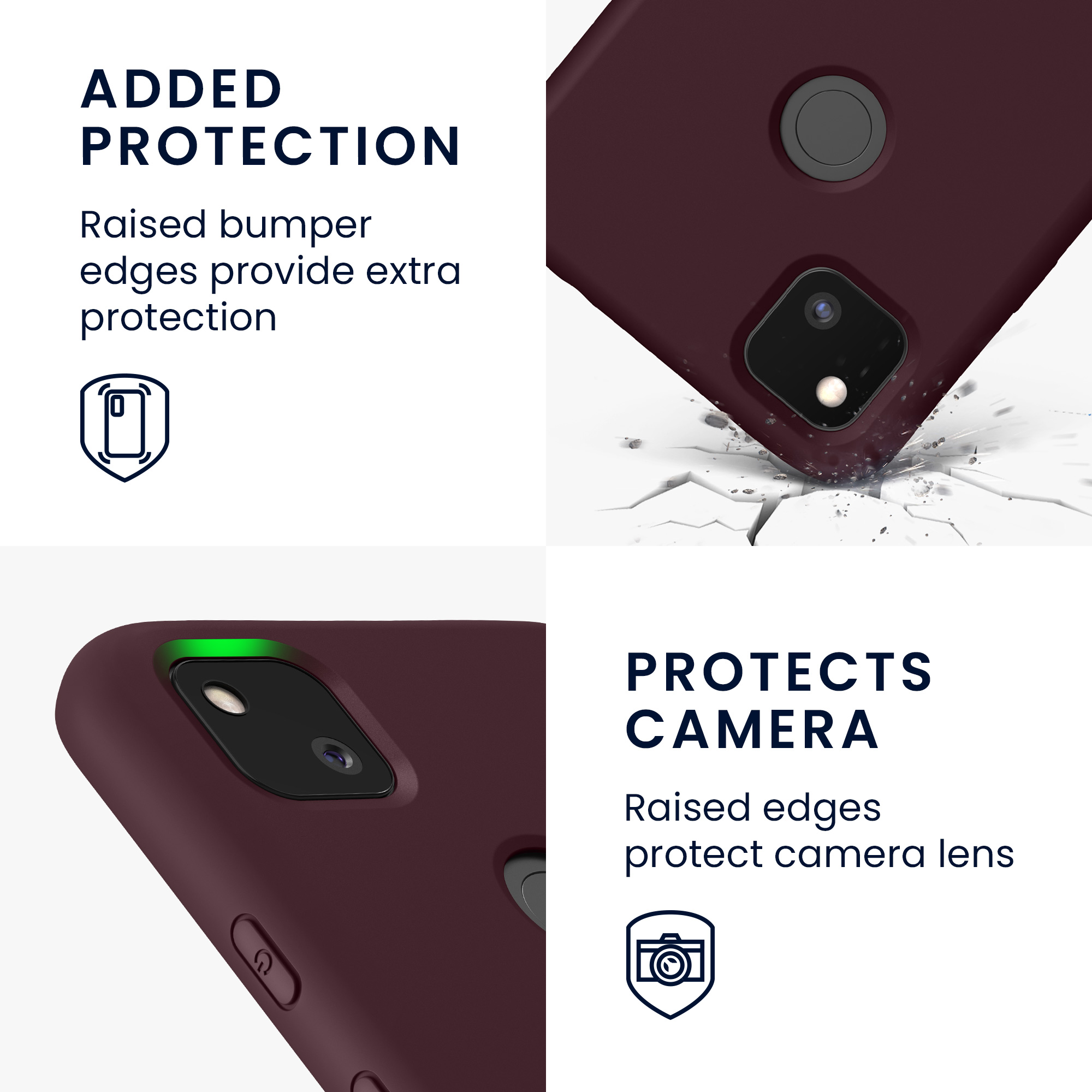 TPU kryt pro Google Pixel 4a s mikrovláknem kwmobile ‑ vínově fialová