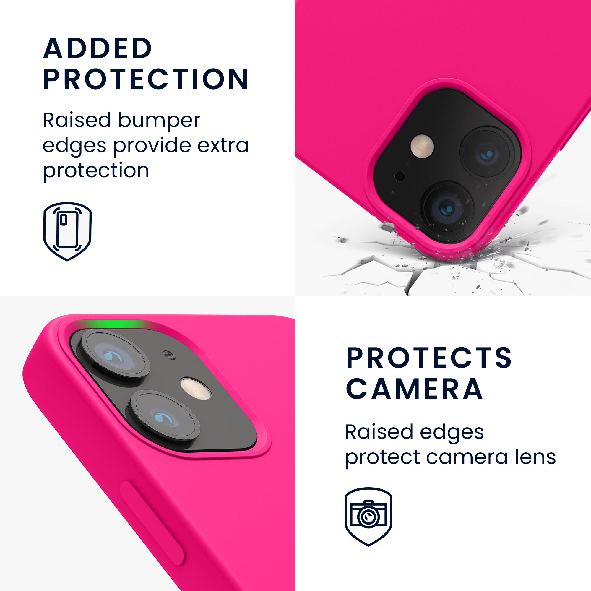Silikonový kryt kwmobile pro iPhone 12 mini - neonově růžová