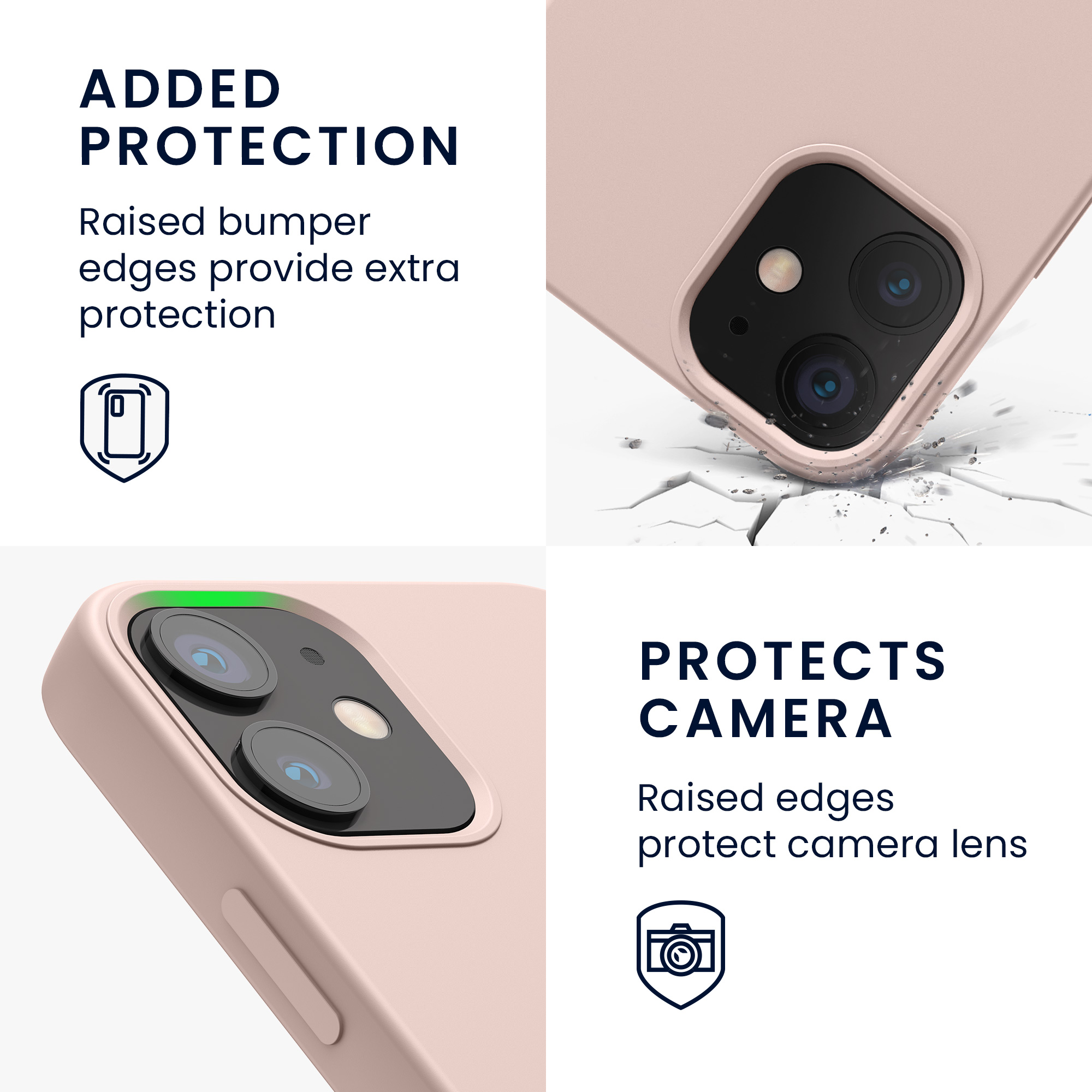 Silikonový kryt kwmobile pro iPhone 12 mini - pudrově růžová