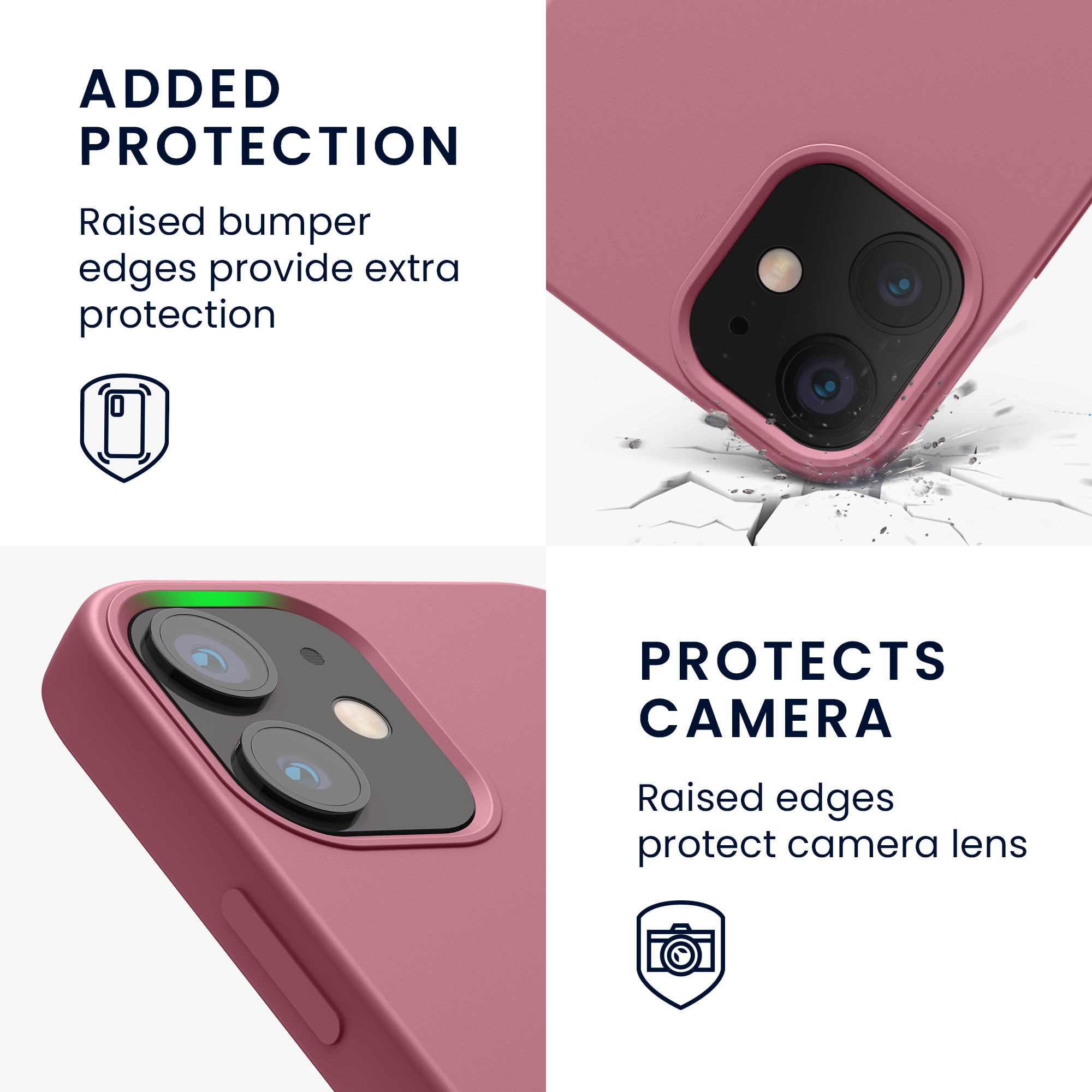 Silikonový kryt kwmobile pro iPhone 12 mini - tmavě růžová