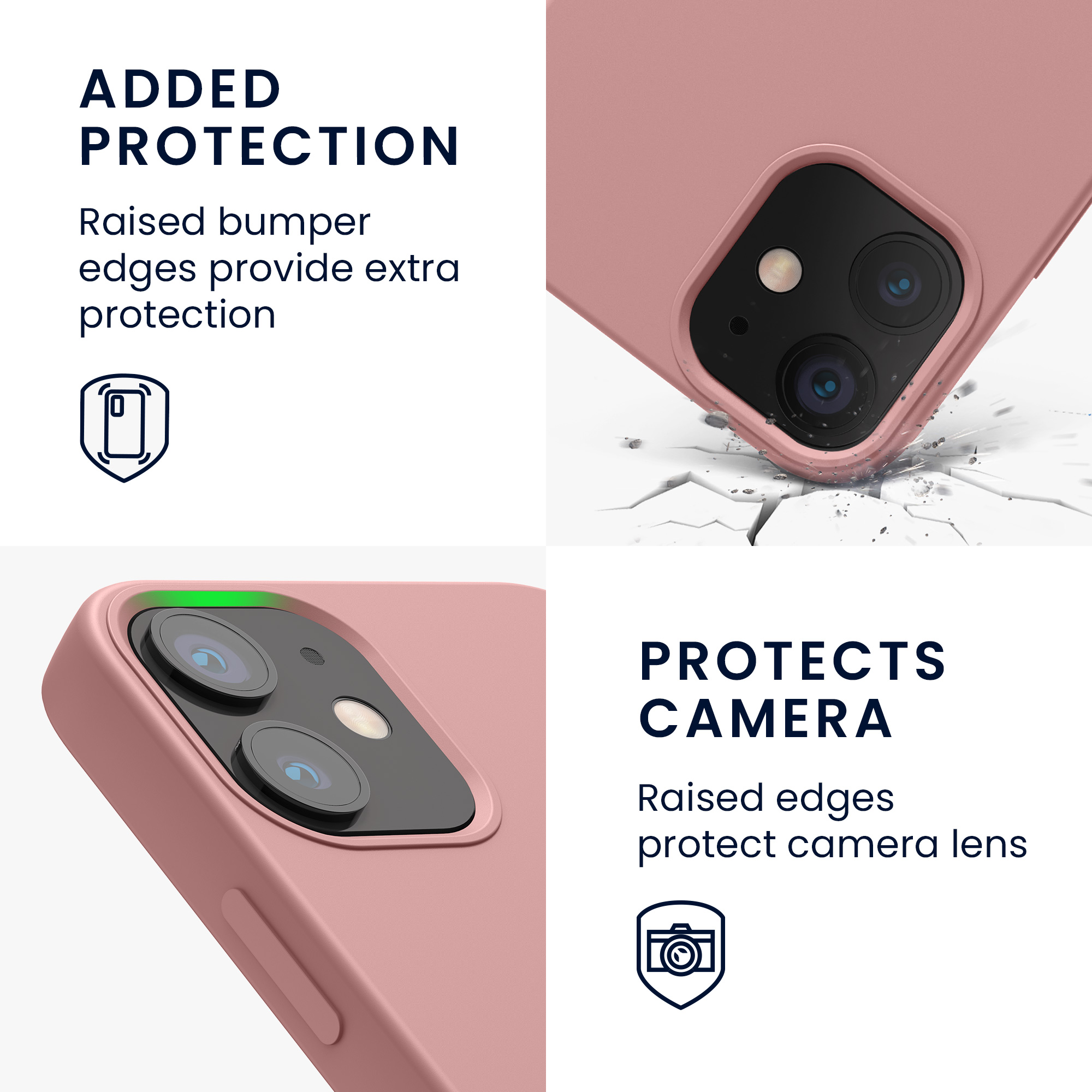 Silikonový kryt kwmobile pro iPhone 12 mini - zimní růžová