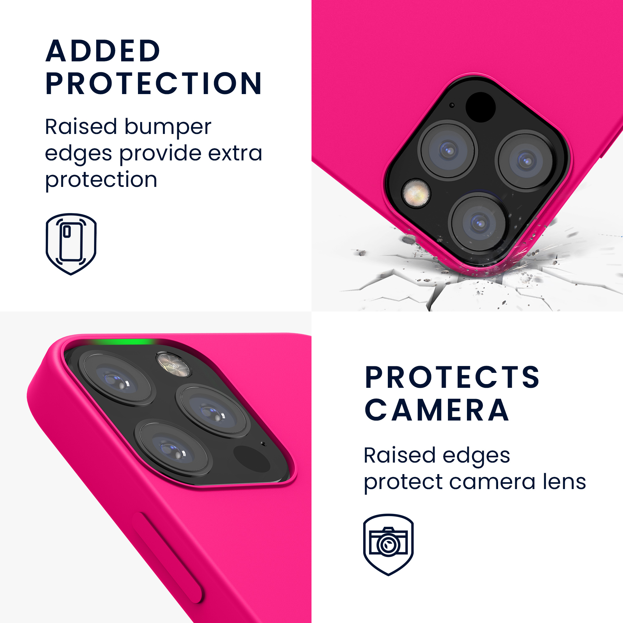 Silikonový kryt kwmobile pro iPhone 12 / iPhone 12 Pro - neonově růžová