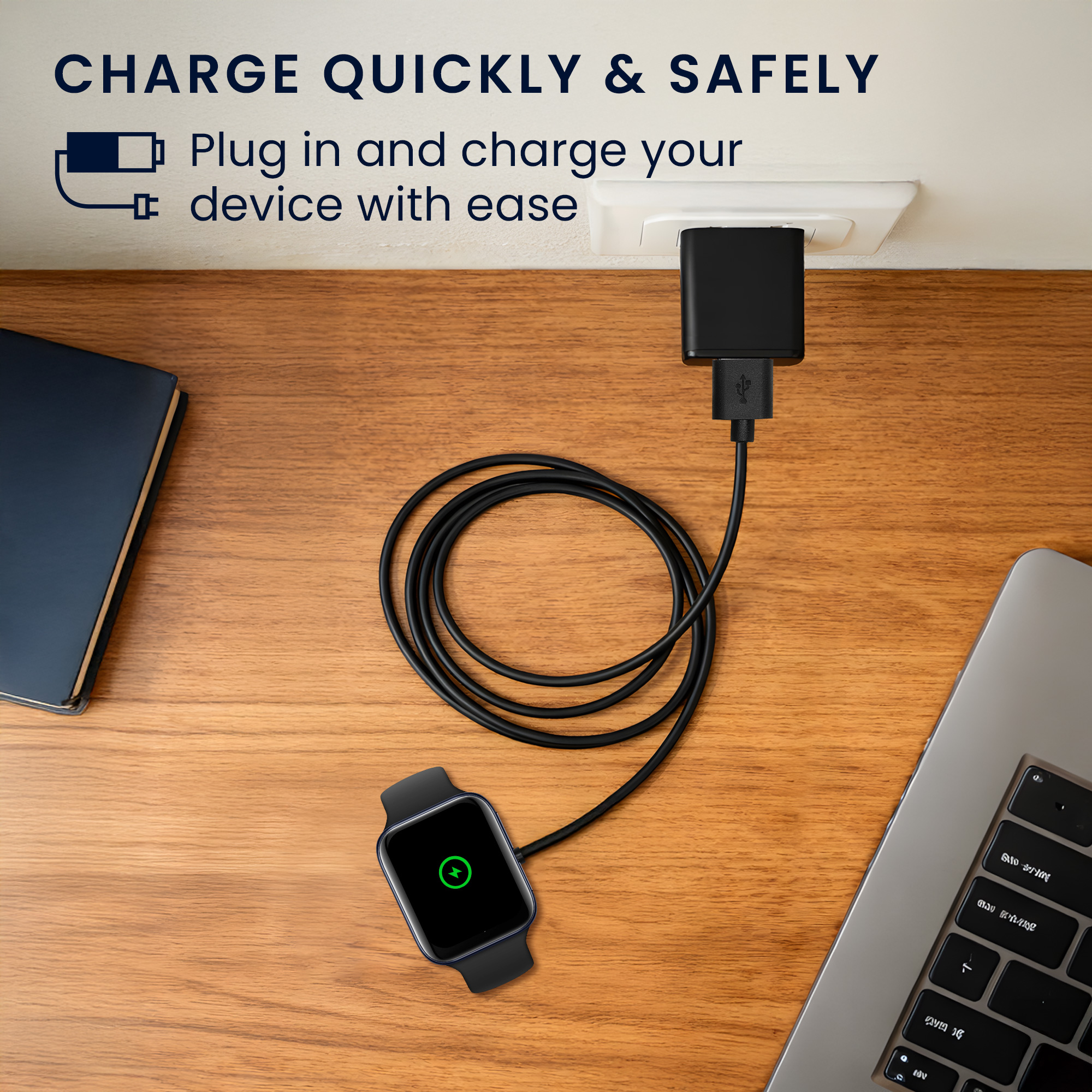 Nabíjecí kabel kwmobile pro Oppo Watch 1 (46mm) - černá