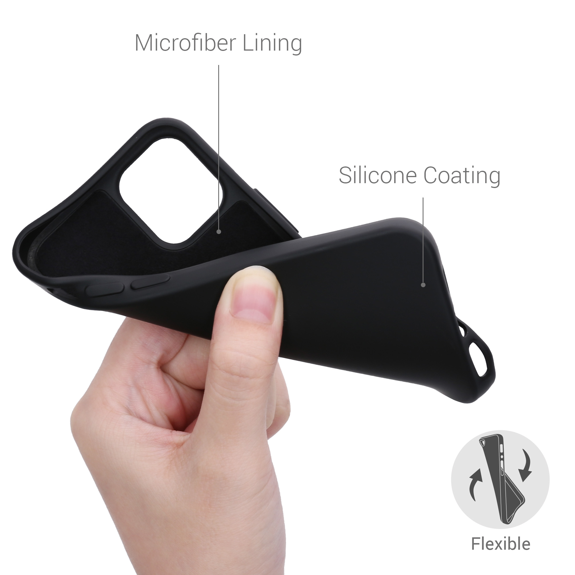 Silikonový kryt kwmobile pro iPhone 12 mini - černá matná