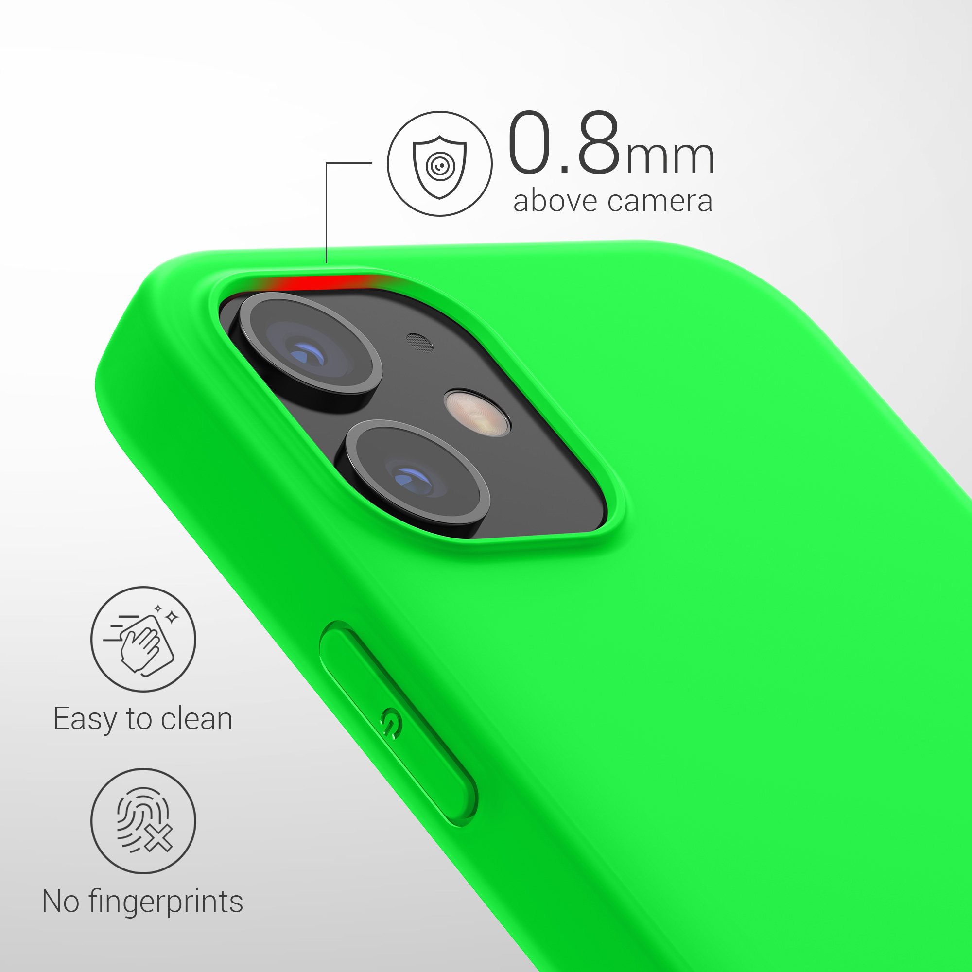 Silikonový kryt kwmobile pro iPhone 12 mini - neonově zelená