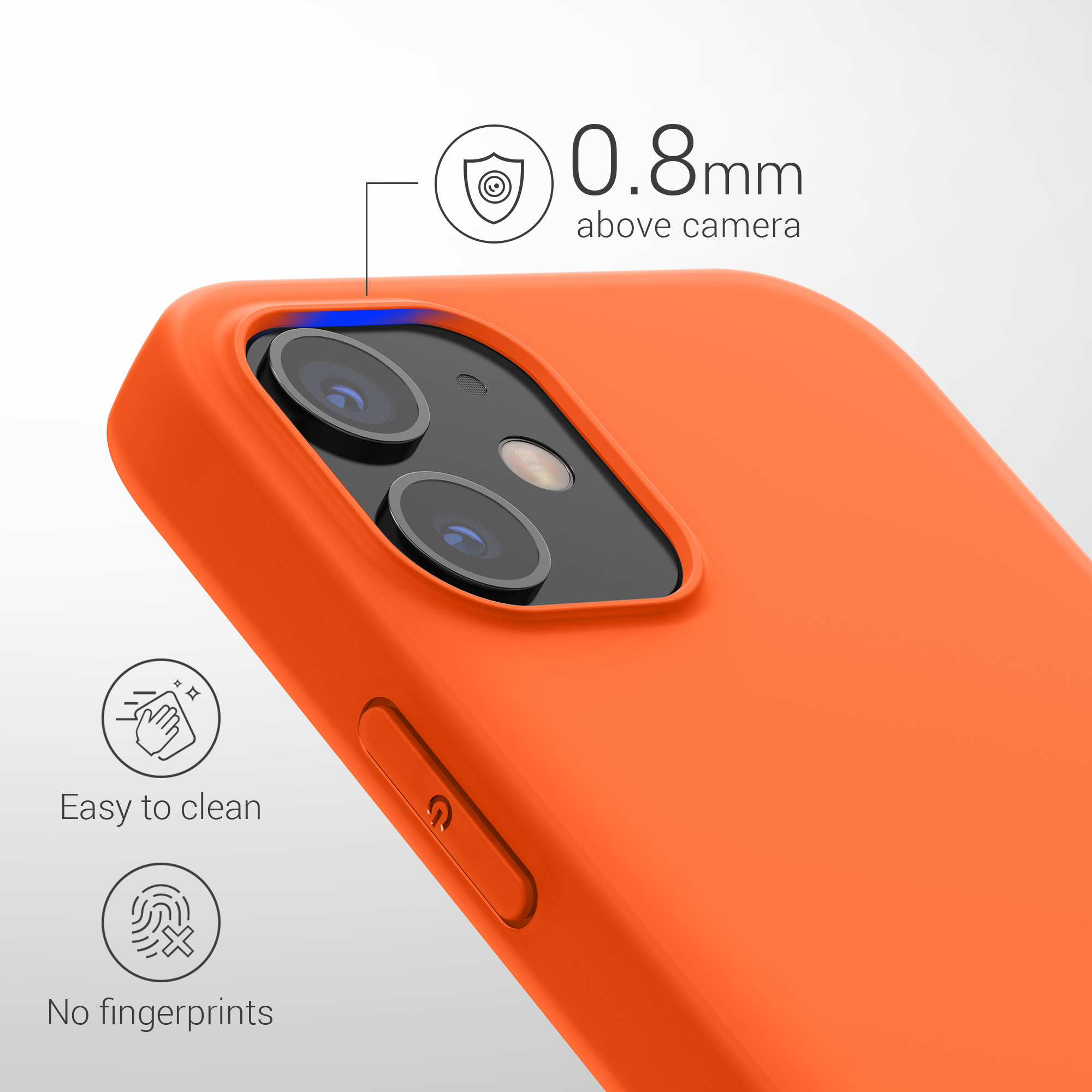 Silikonový kryt kwmobile pro iPhone 12 mini - neonově oranžová