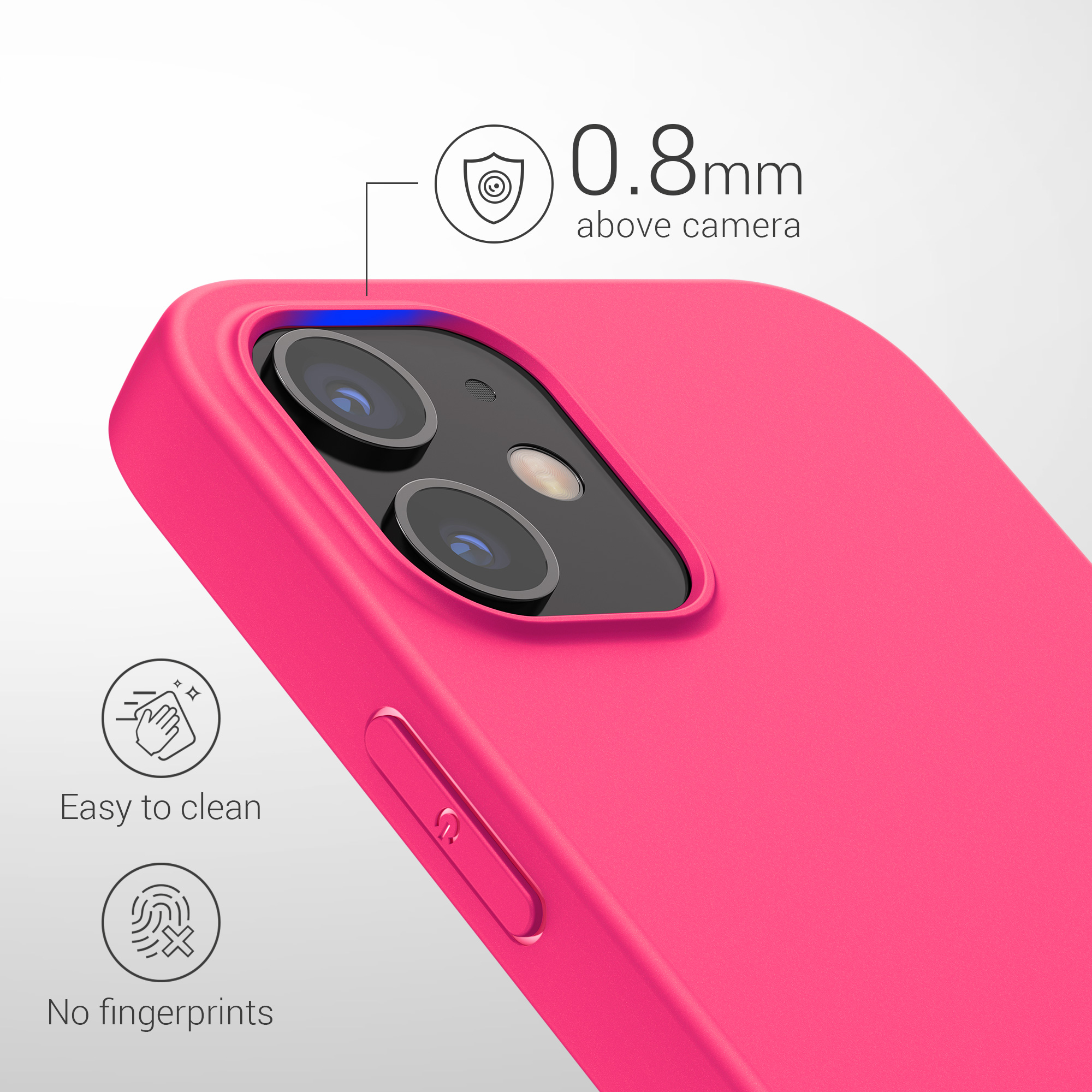 Silikonový kryt kwmobile pro iPhone 12 mini - neonově růžová