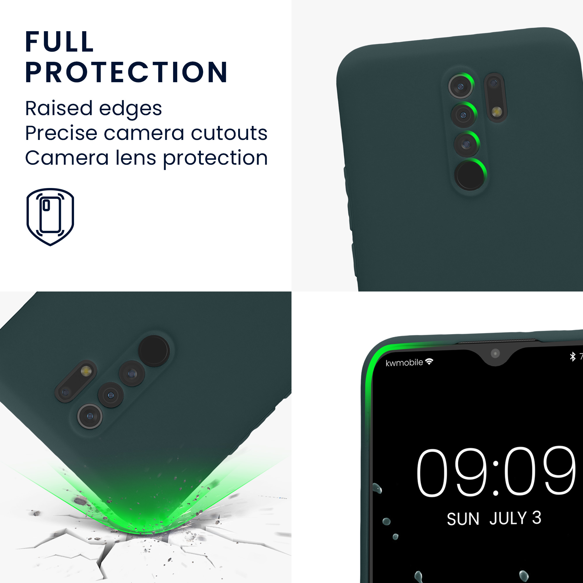 Kryt Xiaomi Redmi 9 silikonový TPU tmavá břidlice kwmobile