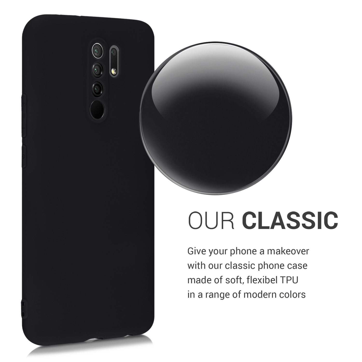 Kryt Xiaomi Redmi 9 silikonový TPU černá matná kwmobile