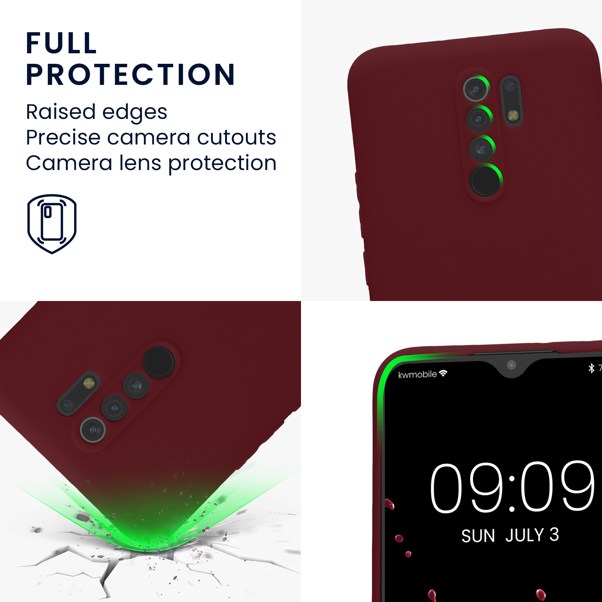 Kryt Xiaomi Redmi 9 silikonový TPU červená kwmobile