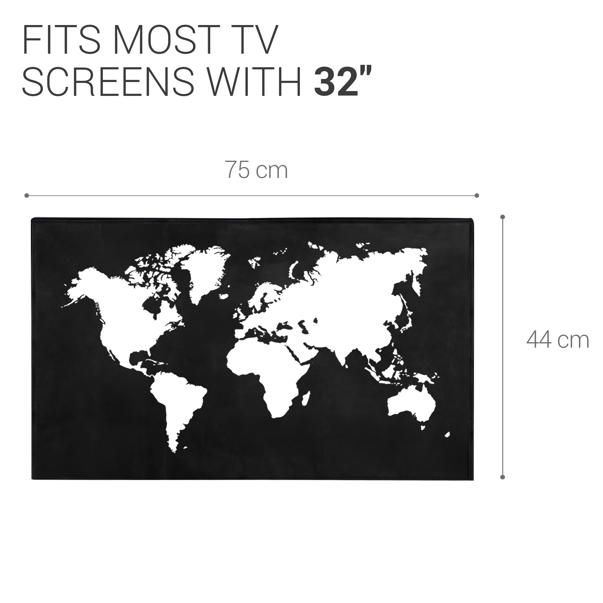 Vnitřní kryt na TV 32" kwmobile - syntetická látka bílá / černá