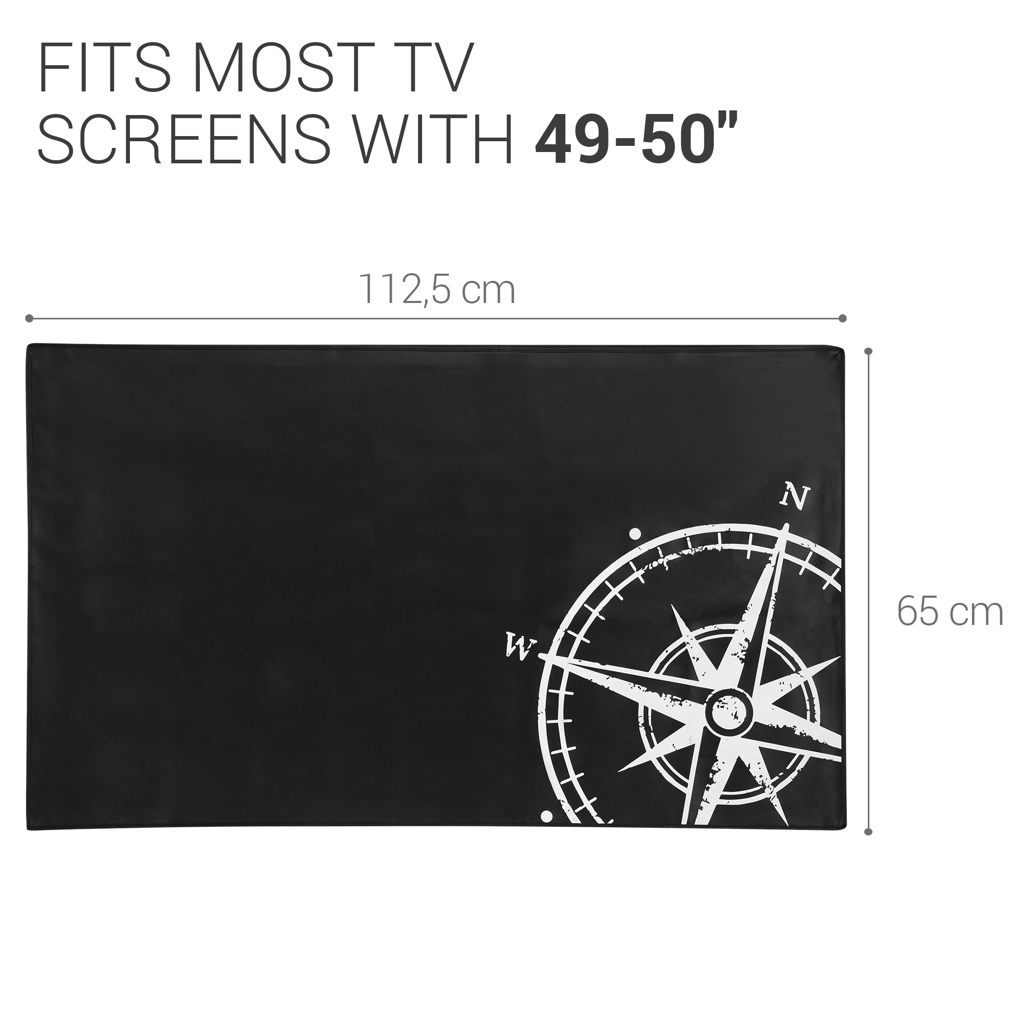 Vnitřní kryt na TV 49-50" kwmobile - syntetická látka bílá / černá