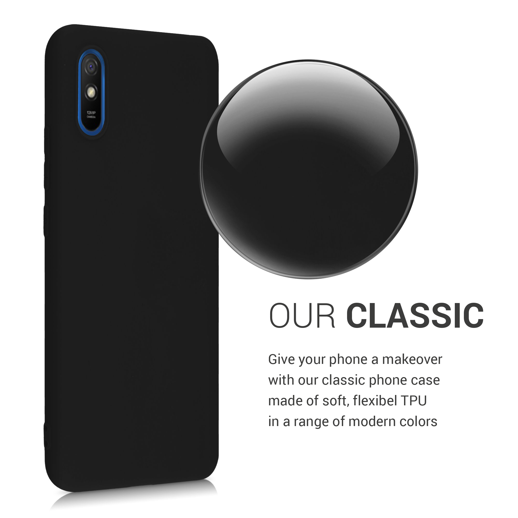 Kryt Xiaomi Redmi 9A silikonový TPU černá matná kwmobile