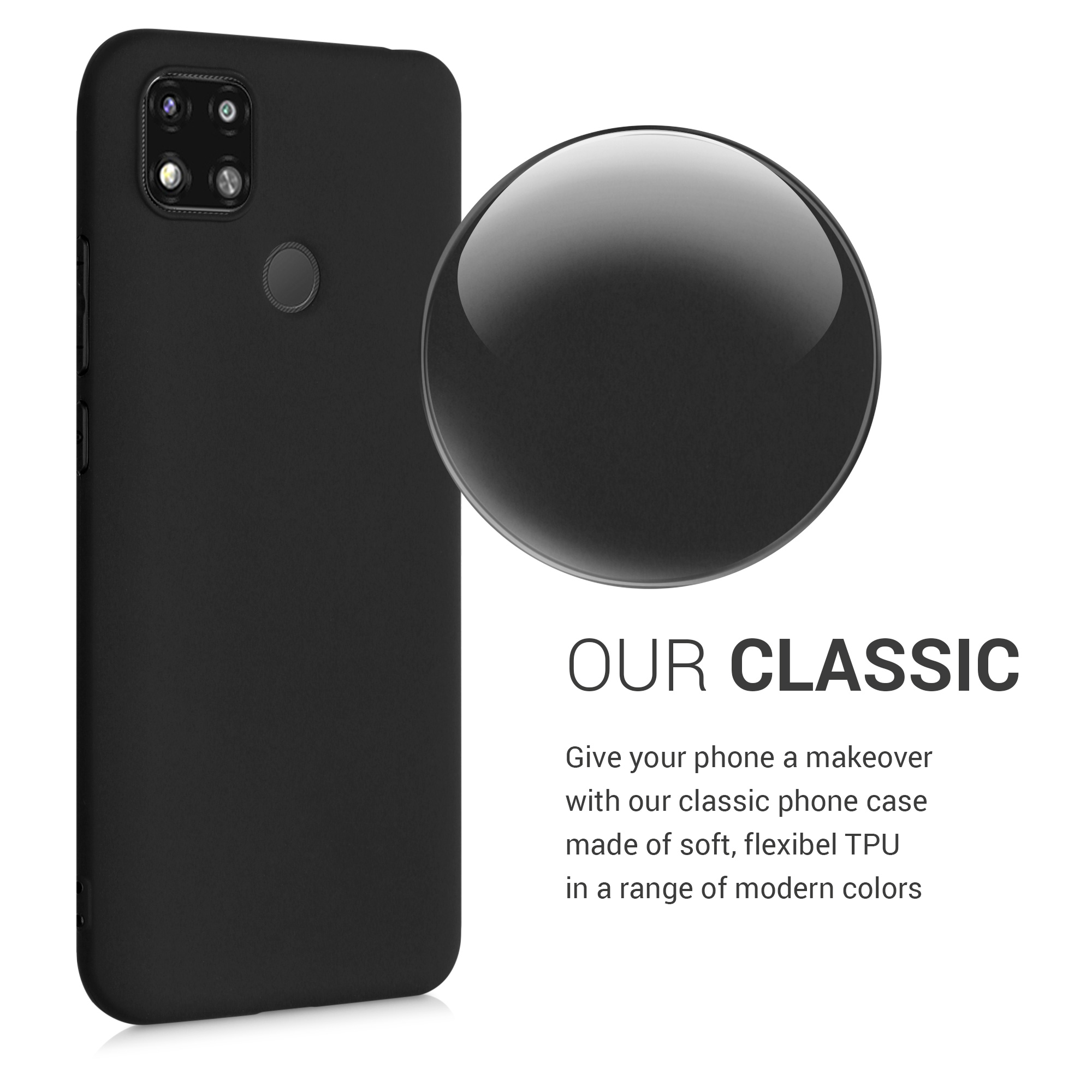 Kryt Xiaomi Redmi 9C silikonový TPU černá matná kwmobile