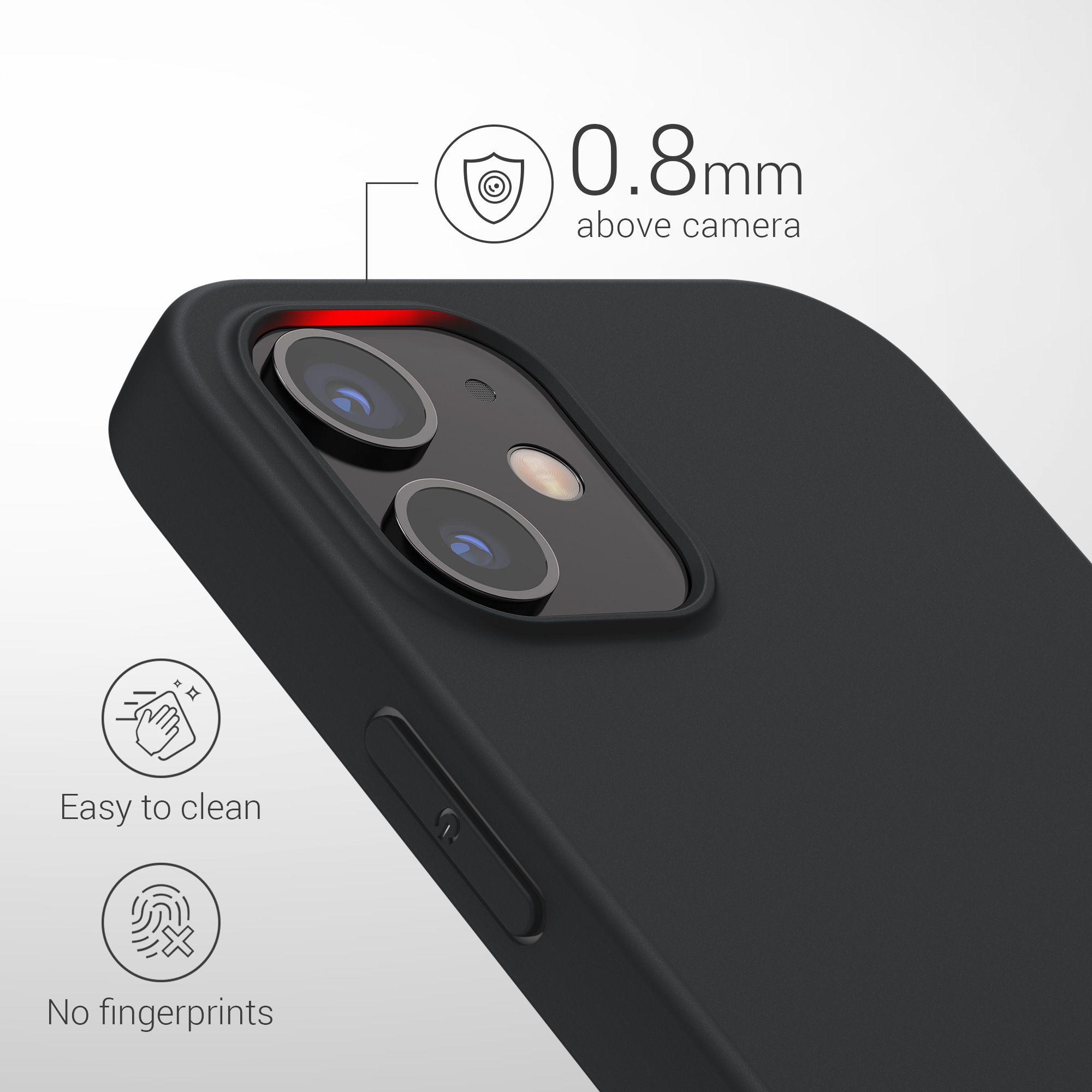 Silikonový kryt kwmobile pro iPhone 12 mini - černá matná