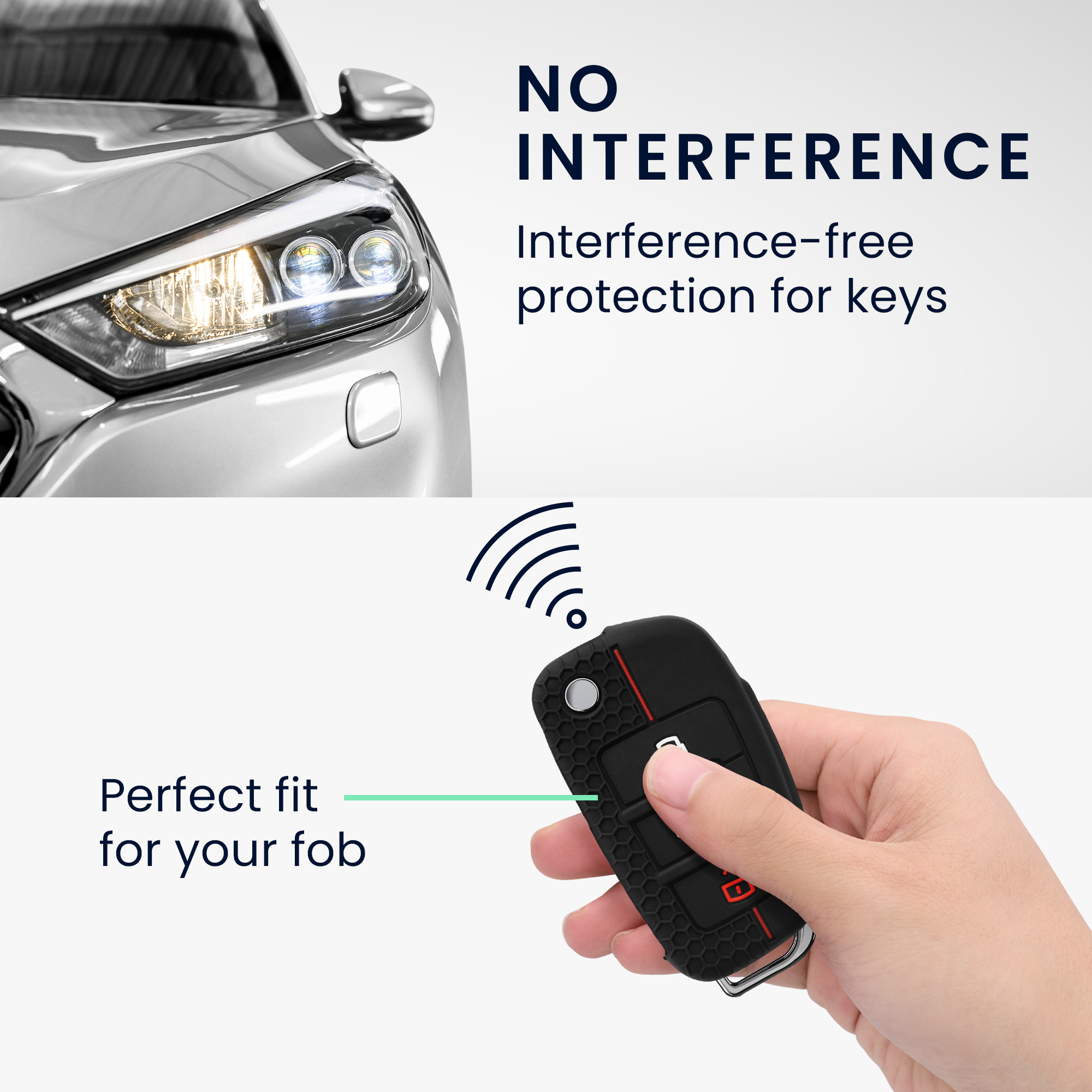 Silikonové pouzdro na klíč od auta Audi Flip Key protiskluzové černo-červené
