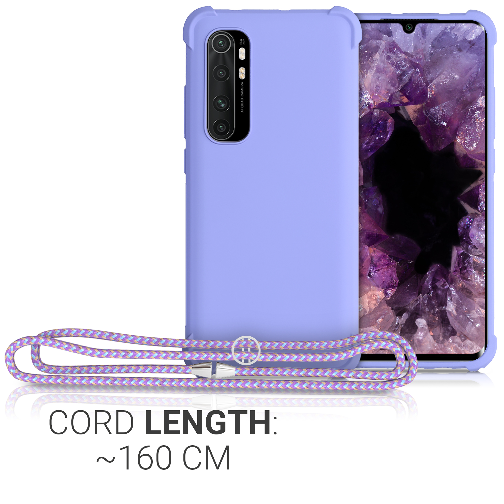 Crossbody kryt kwmobile Xiaomi Mi Note 10 Lite, levandulová