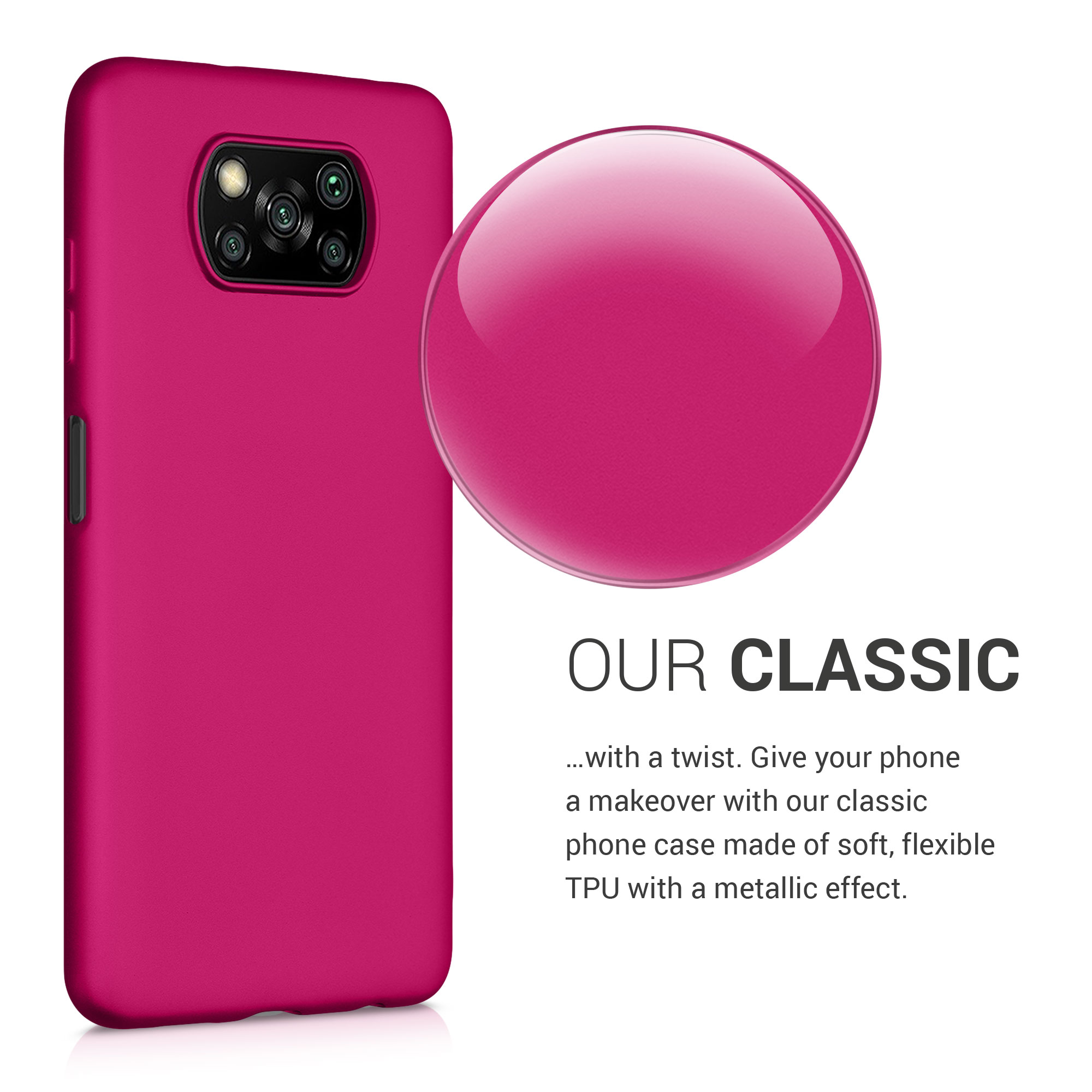 Kryt Xiaomi Poco X3 NFC metalický TPU metalická růžová kwmobile