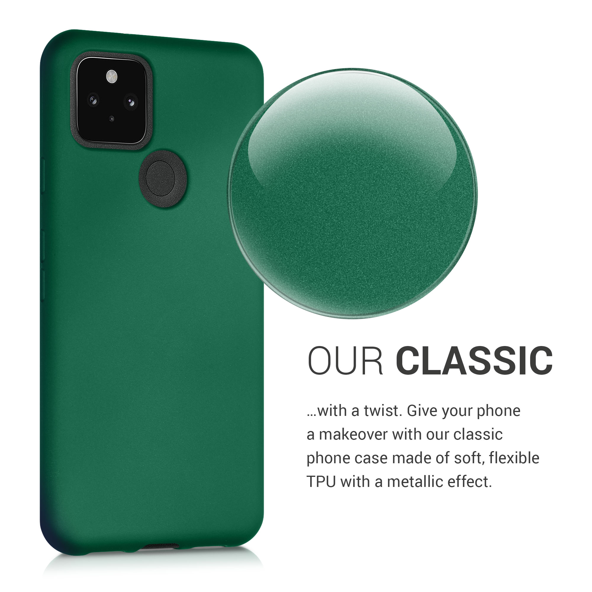 Zadní kryt kwmobile pro Google Pixel 5 - dark metallic zelená