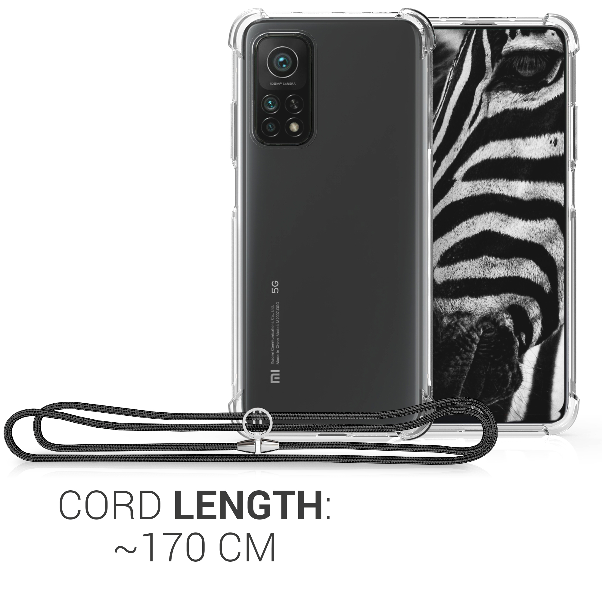 Crossbody kryt kwmobile Xiaomi Mi 10T / Mi 10T Pro, černá / transparentní