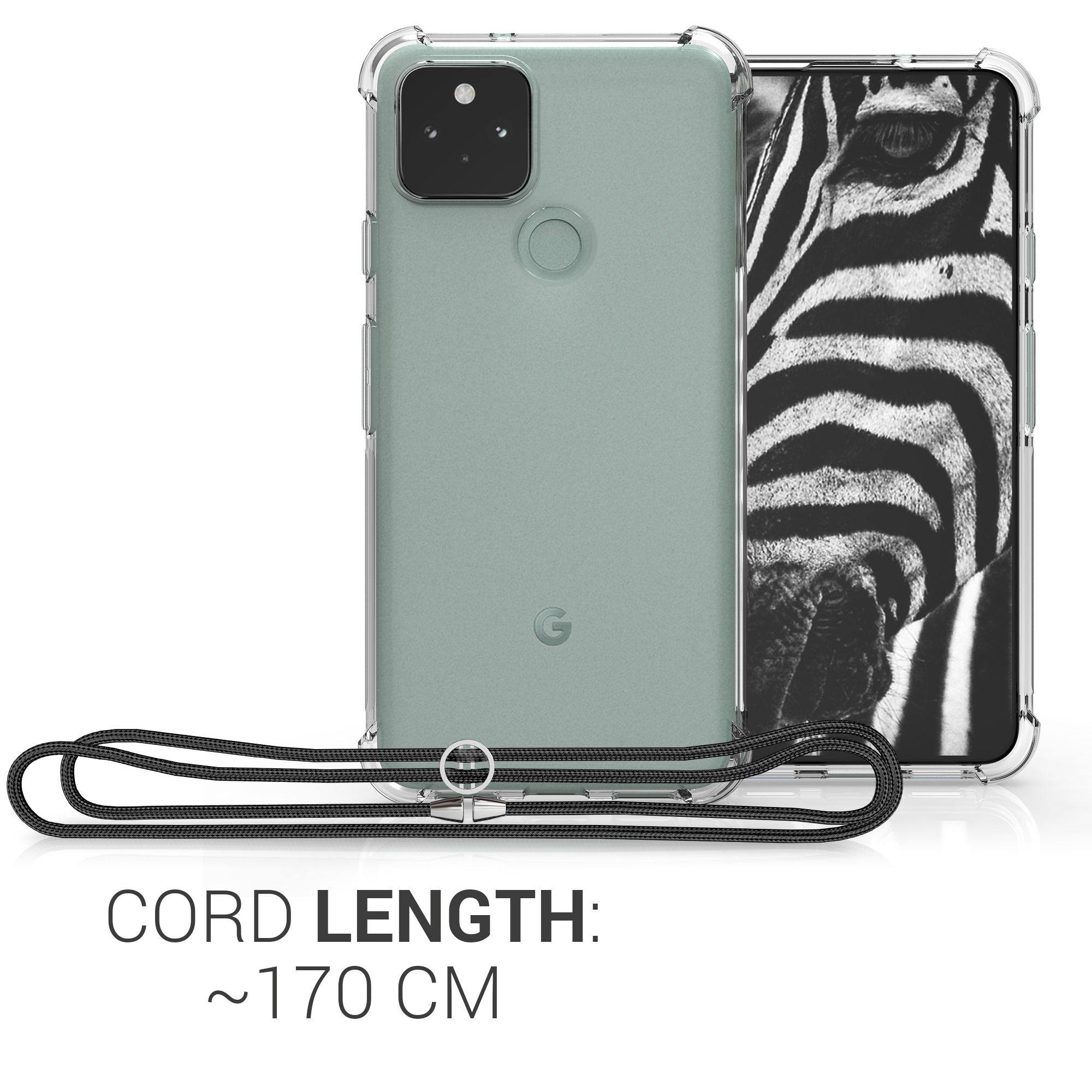 Crossbody kryt kwmobile pro Google Pixel 5 - transparentní