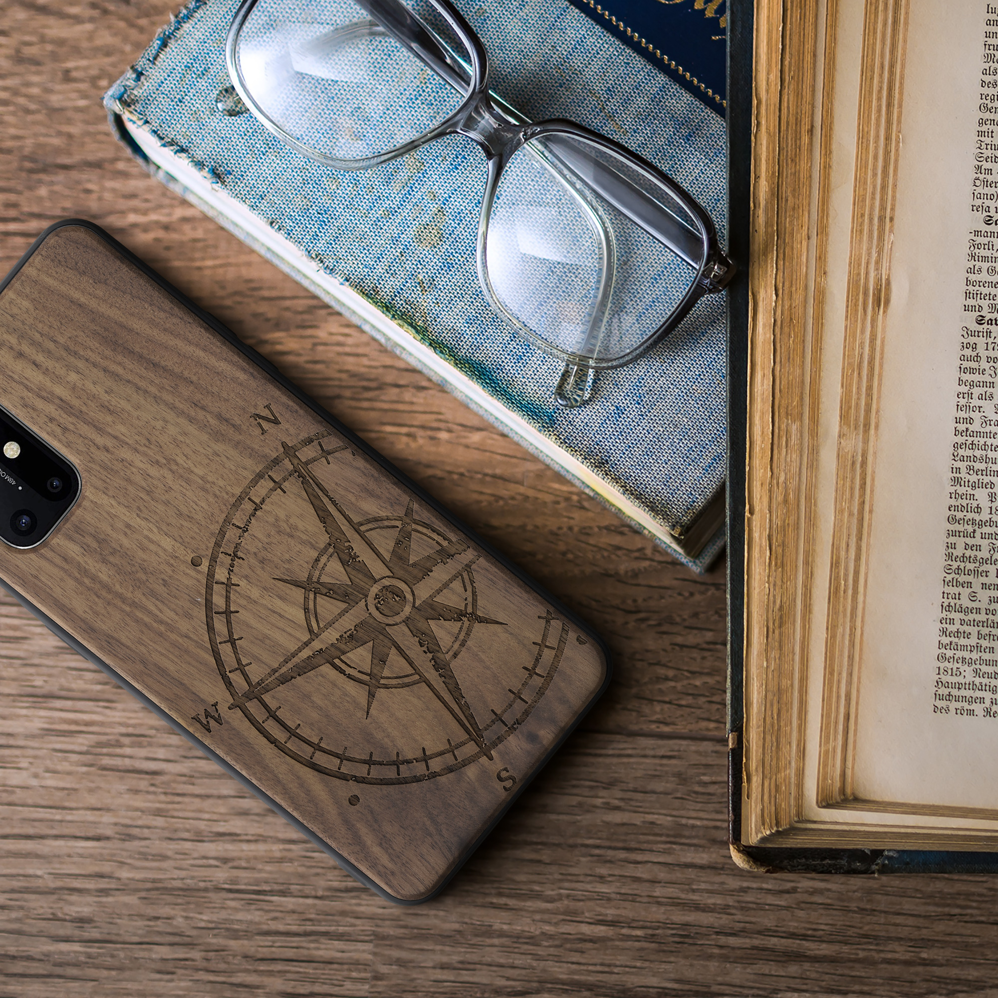 Dřevěný kryt na mobil OnePlus 8T kwmobile TPU rámeček tmavě hnědá