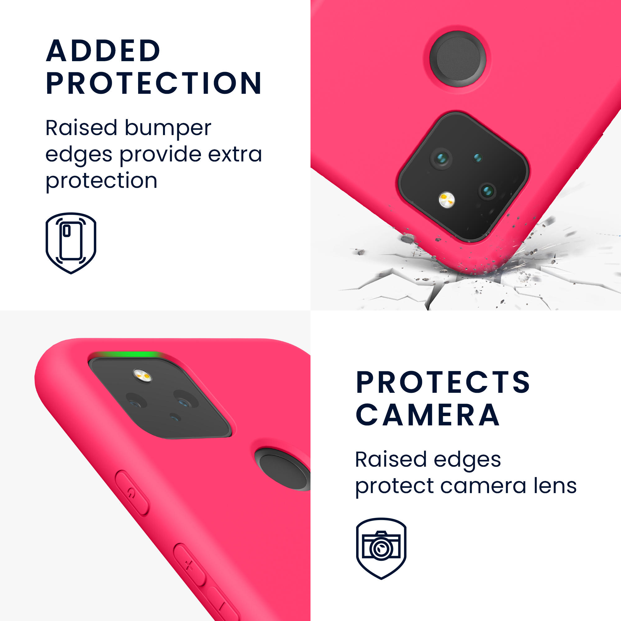 Zadní kryt kwmobile pro Google Pixel 5 - neonově růžová