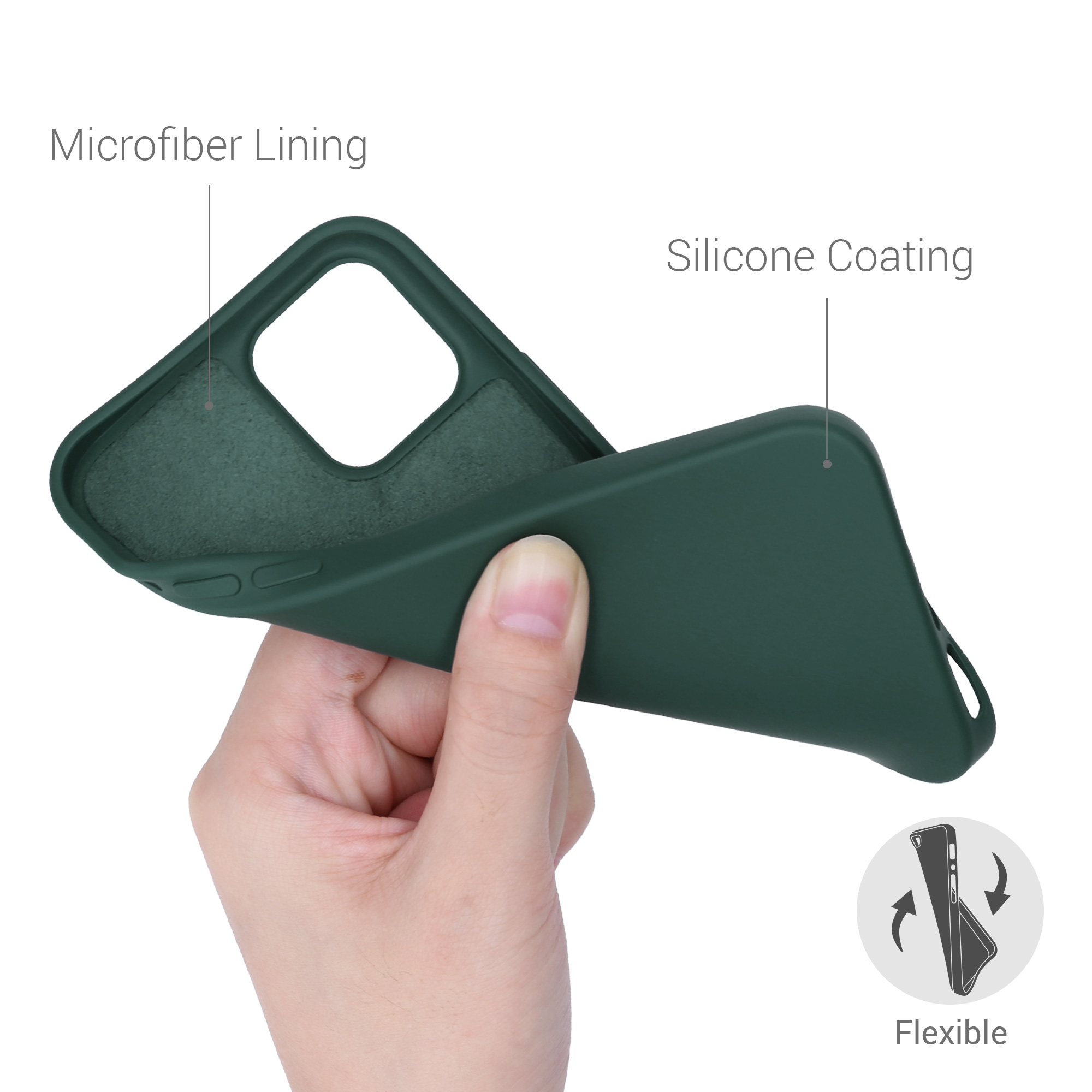Kryt na mobil kwmobile iPhone 12 / iPhone 12 Pro Case - mechově zelená