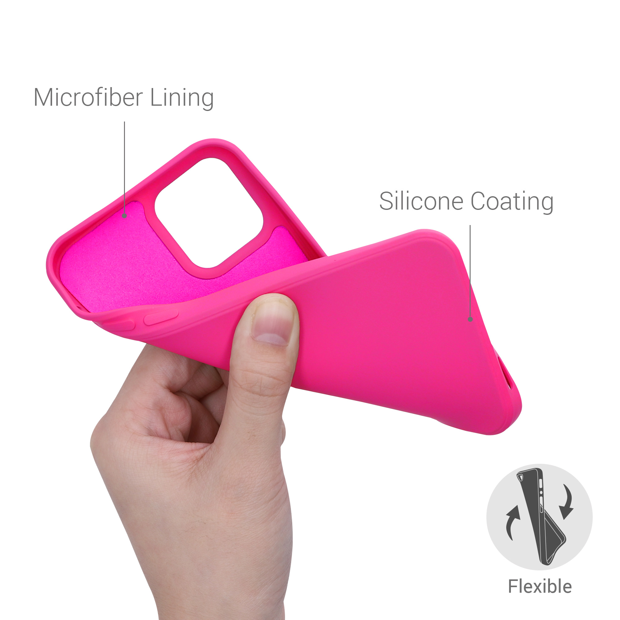 Kryt na mobil kwmobile iPhone 12 / iPhone 12 Pro Case - neonově růžová