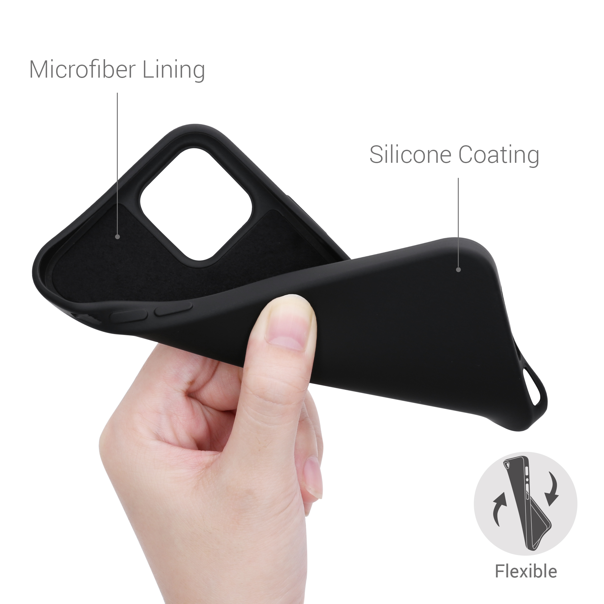 Silikonový kryt kwmobile pro iPhone 12 / iPhone 12 Pro - černá matná