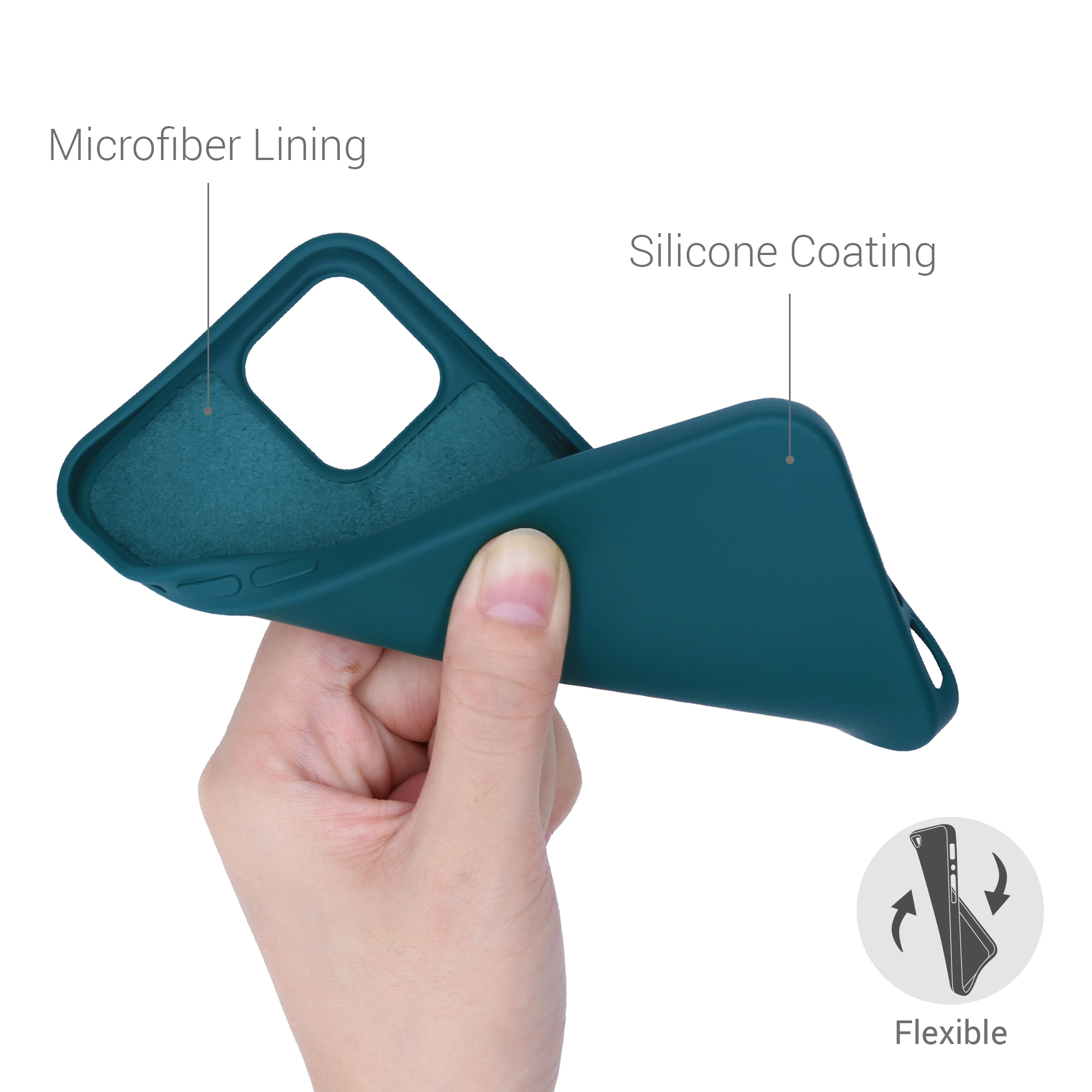 Kryt na mobil kwmobile iPhone 12 / iPhone 12 Pro Case - matná petrolejová
