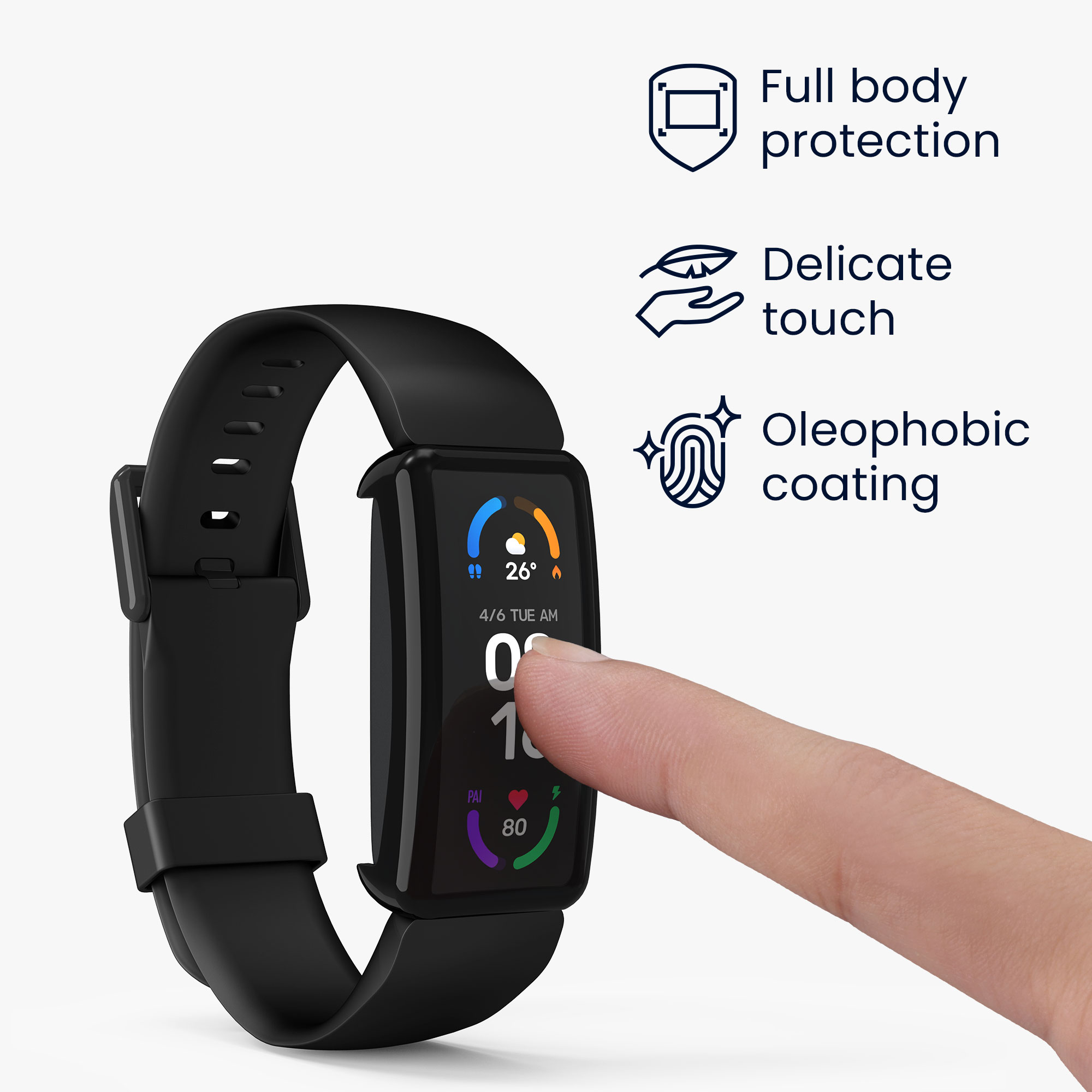 2x Ochranný obal na fitness tracker kwmobile pro Fitbit Inspire 3 / Inspire 2 / Ace 3 - čirá