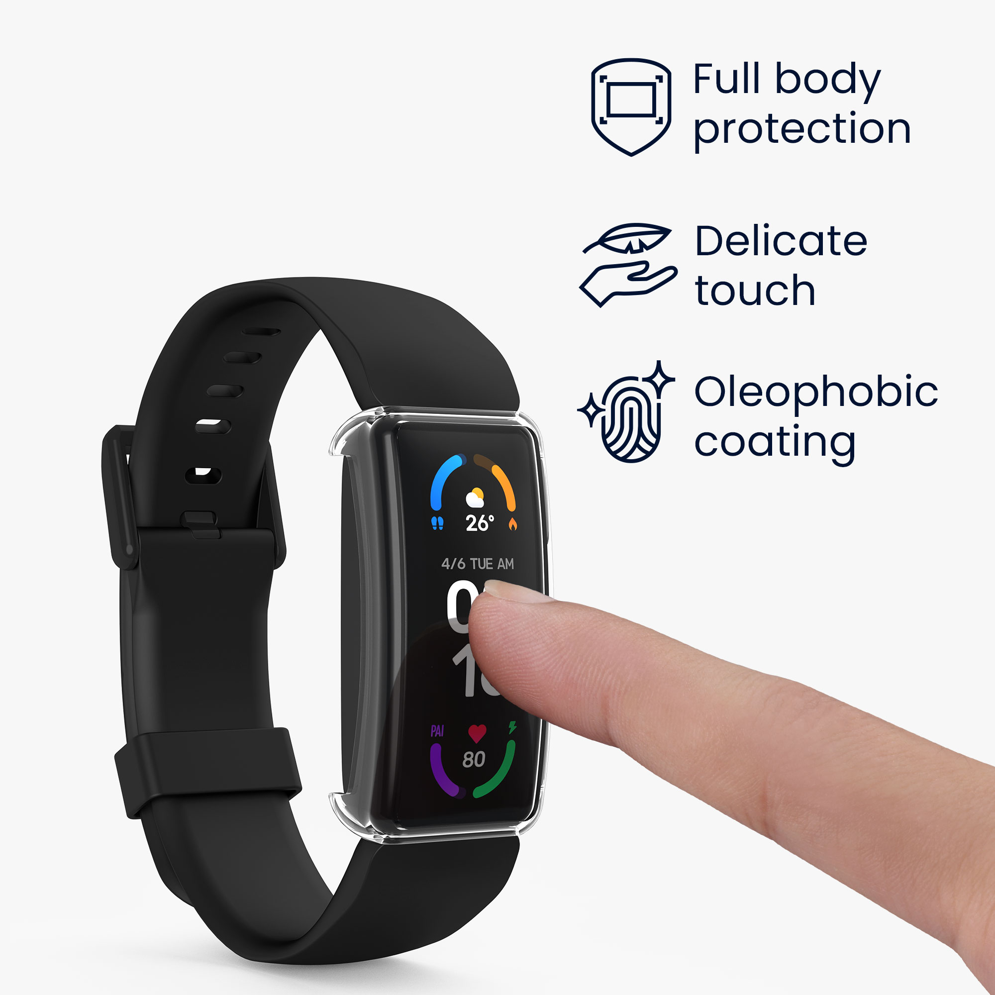2x Ochranný obal na fitness tracker kwmobile pro Fitbit Inspire 3 / Inspire 2 / Ace 3 - čirá
