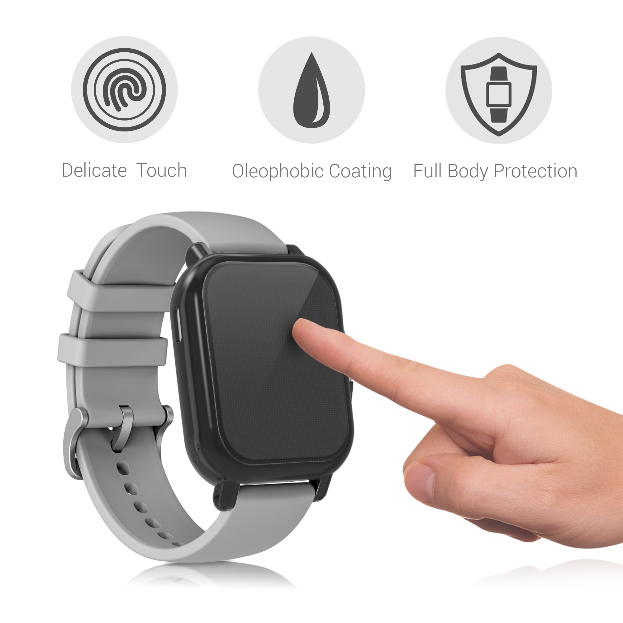 Sada 2 krytů s ochranou displeje pro Huami Amazfit GTS 3 / GTS 2 / GTS 2e kwmobile - černá 